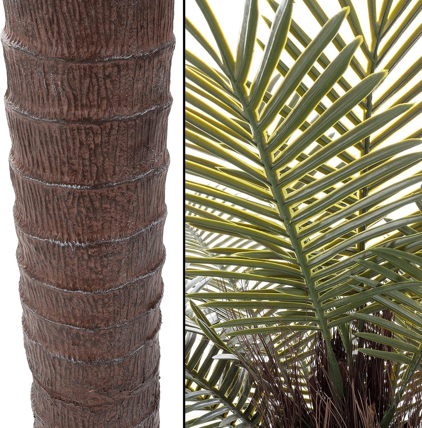 Pure Garden Artificial Palm Tree - Potted Faux Plant for Office or Home Decor - Realistic Greenery for Indoor or Outdoor Use