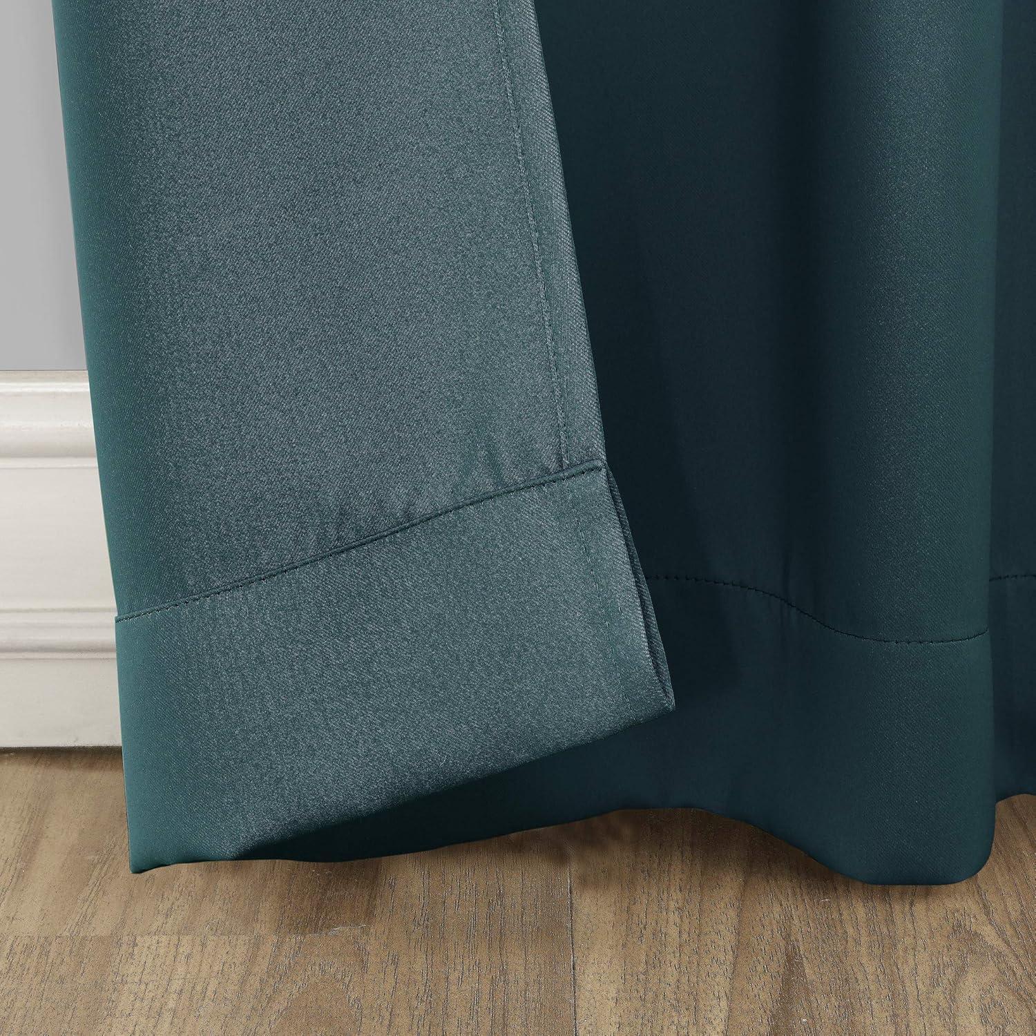 Sun Zero Nolan Energy Efficient Blackout Grommet Single Curtain Panel, 40" x 95", Teal