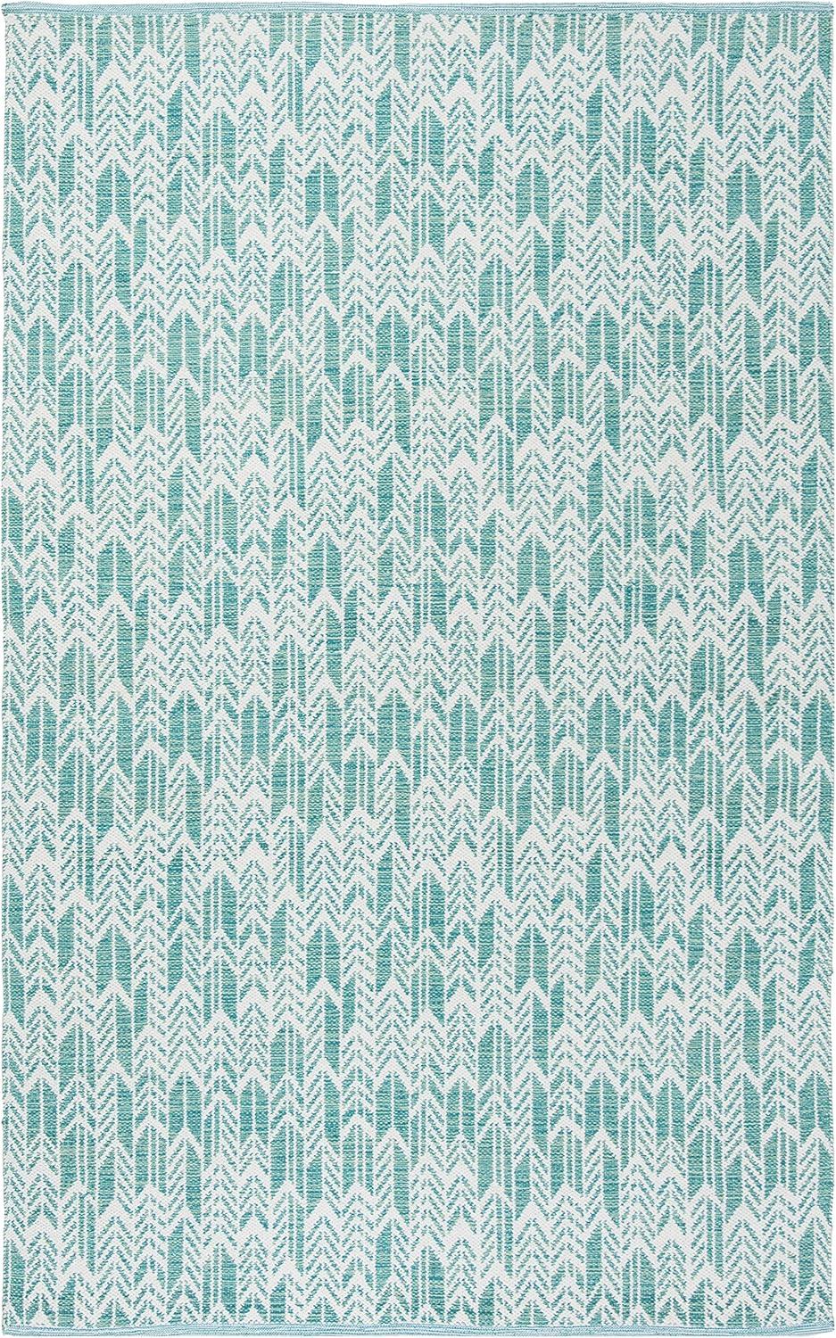 Montauk MTK609 Hand Woven Indoor Area Rug - Aqua/Ivory - 5'x8' - Safavieh