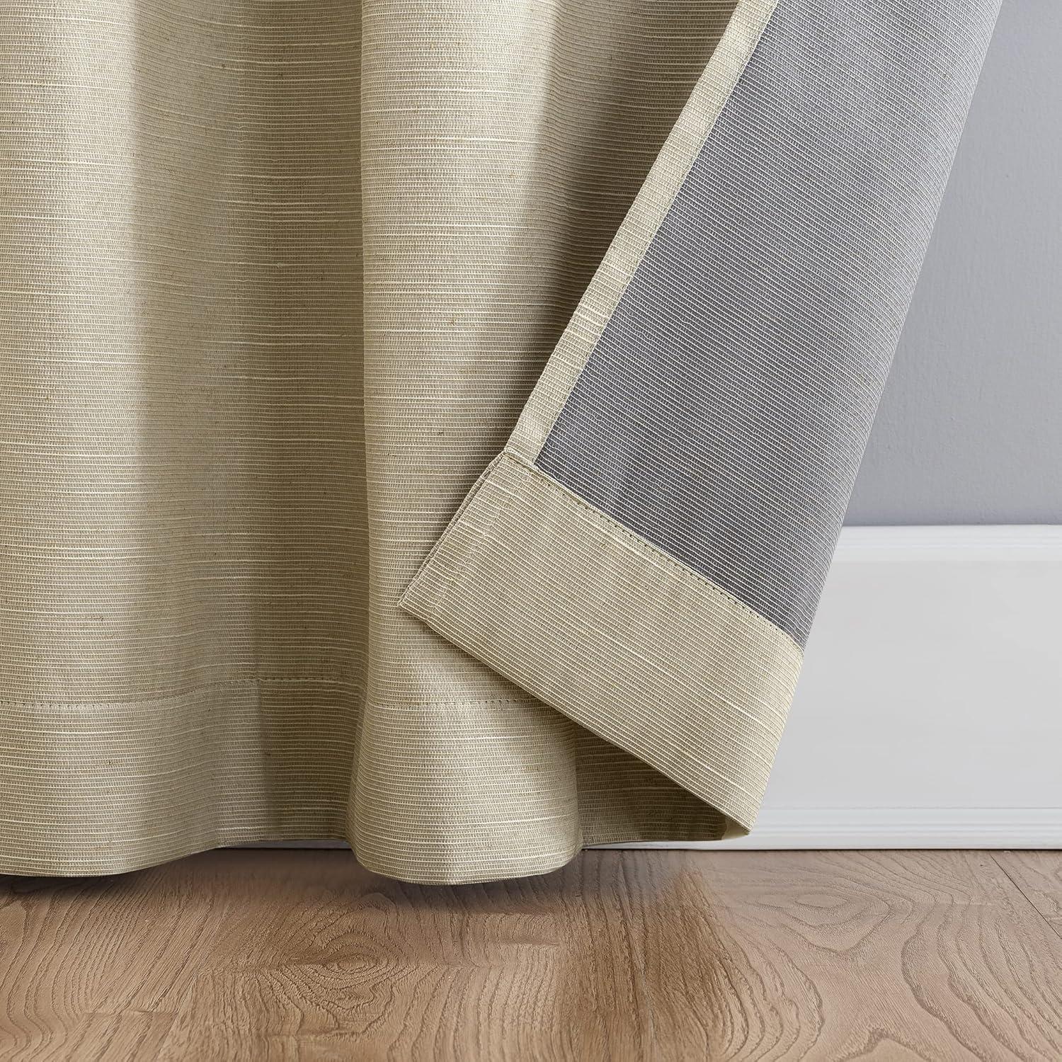 Archaeo Total Blackout Textured Linen Blend Grommet Top Curtain Panel