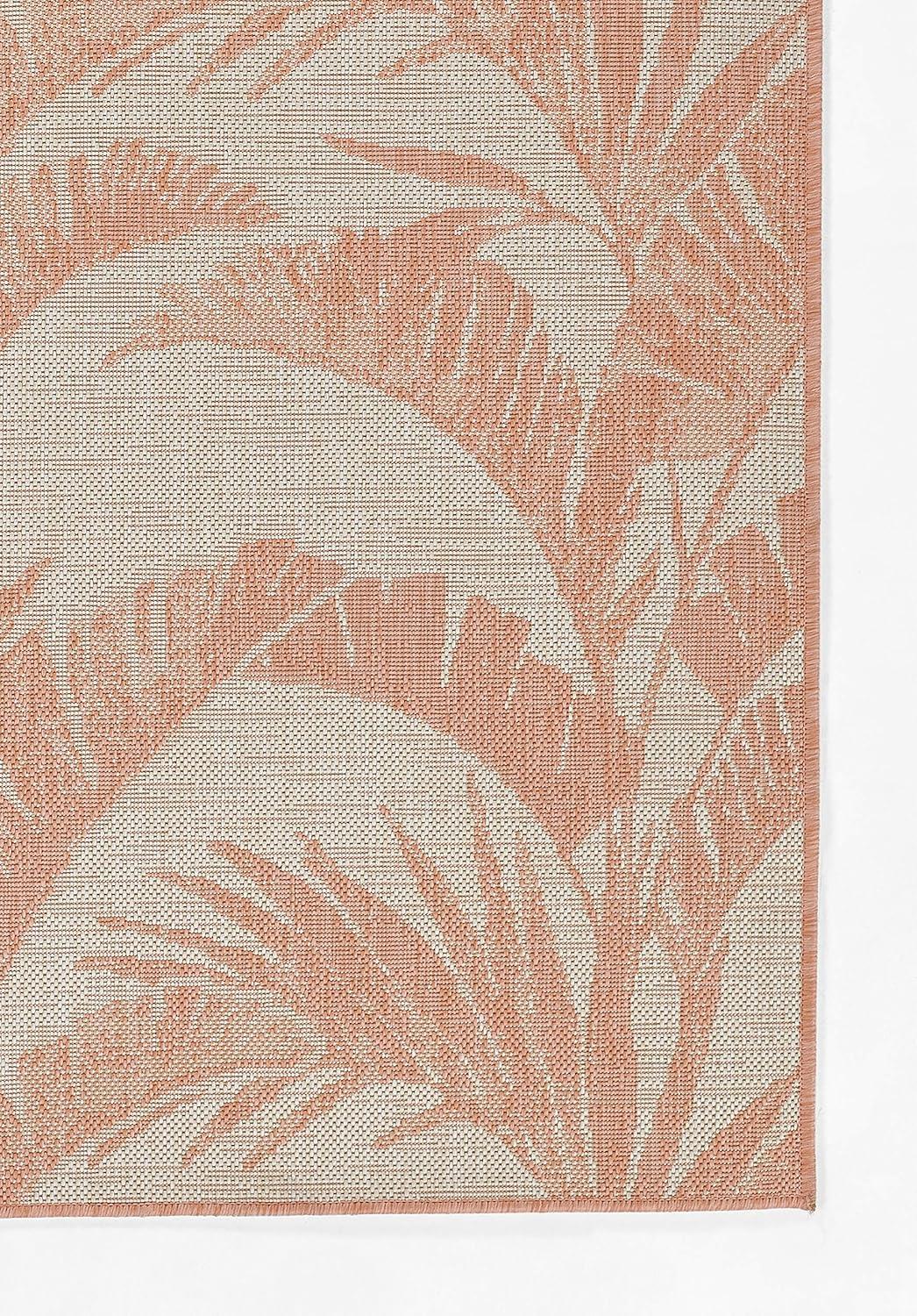 Momeni 6'6"x9' Riviera Grayson Area Rug Coral: Geometric Pattern, Indoor/Outdoor, Low Pile, Polypropylene, Machine Made