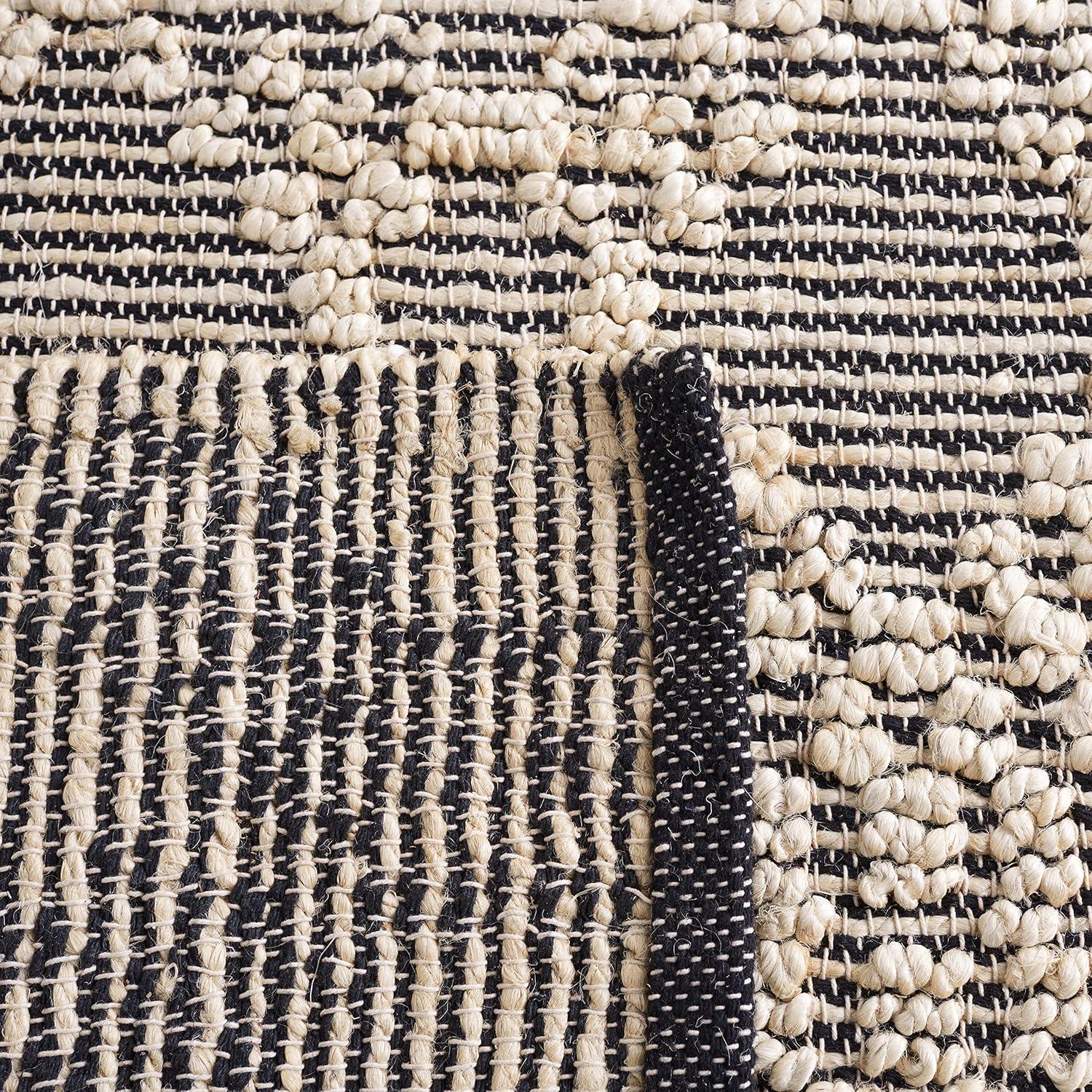 Natural Fiber NF383 Flat Weave Indoor Area Rug - Blush/Black - 8'x10' - Safavieh