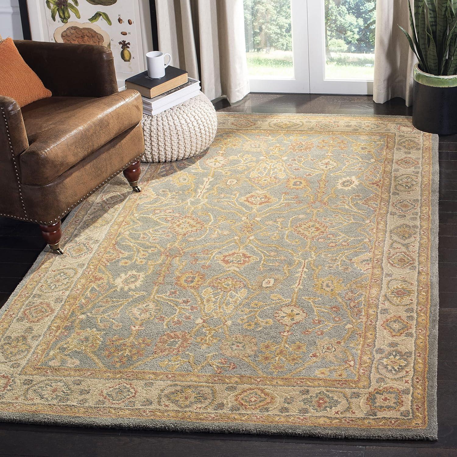 Antiquity AT314 Hand Tufted Area Rug - Blue/Ivory - 3'x5' - Safavieh.