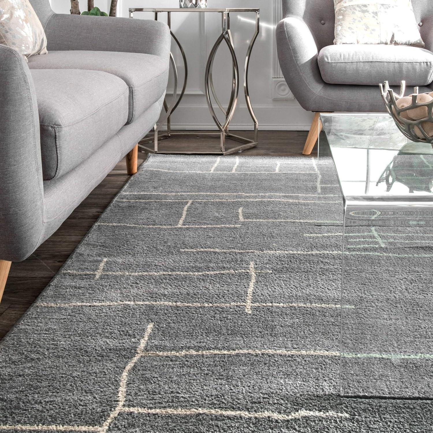 nuLOOM Abstract Vivian Runner Rug, 2' 6" x 8', Gray
