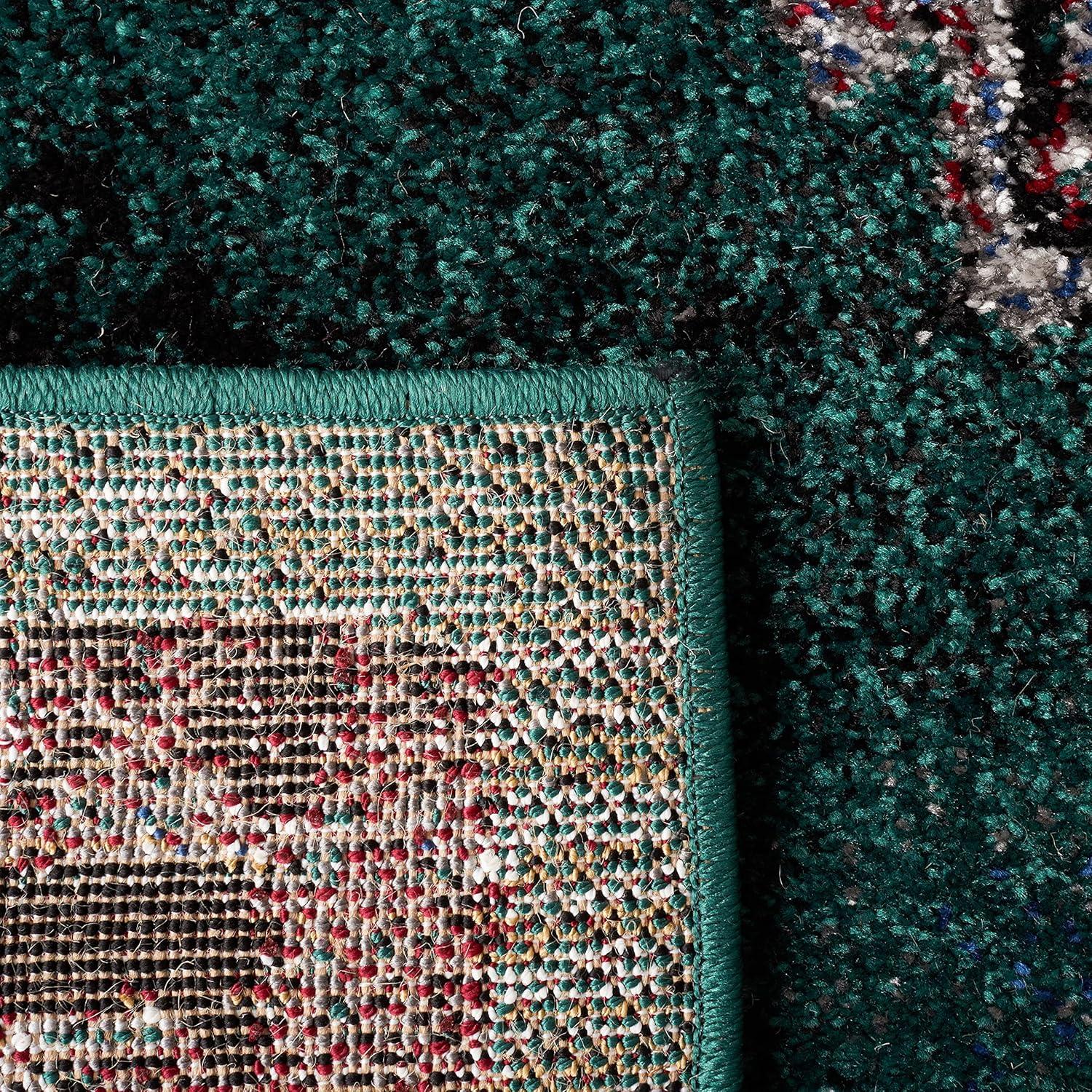 Vintage Hamadan VTH202 Power Loomed Area Rug - Green/Black - 5'3"x7'6" - Safavieh.