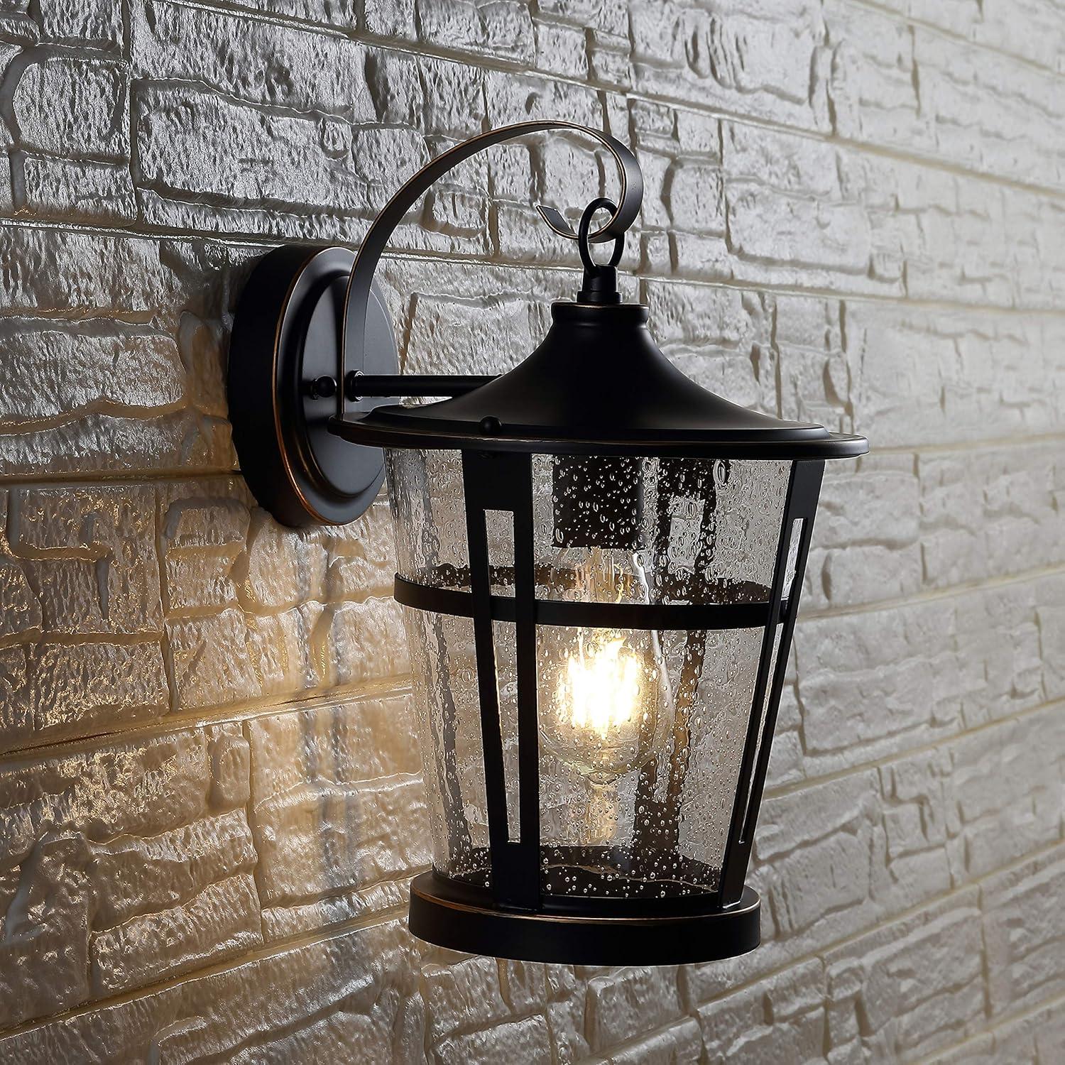 Raine Outdoor Wall Lantern - PLT4015 - Bronze - Safavieh