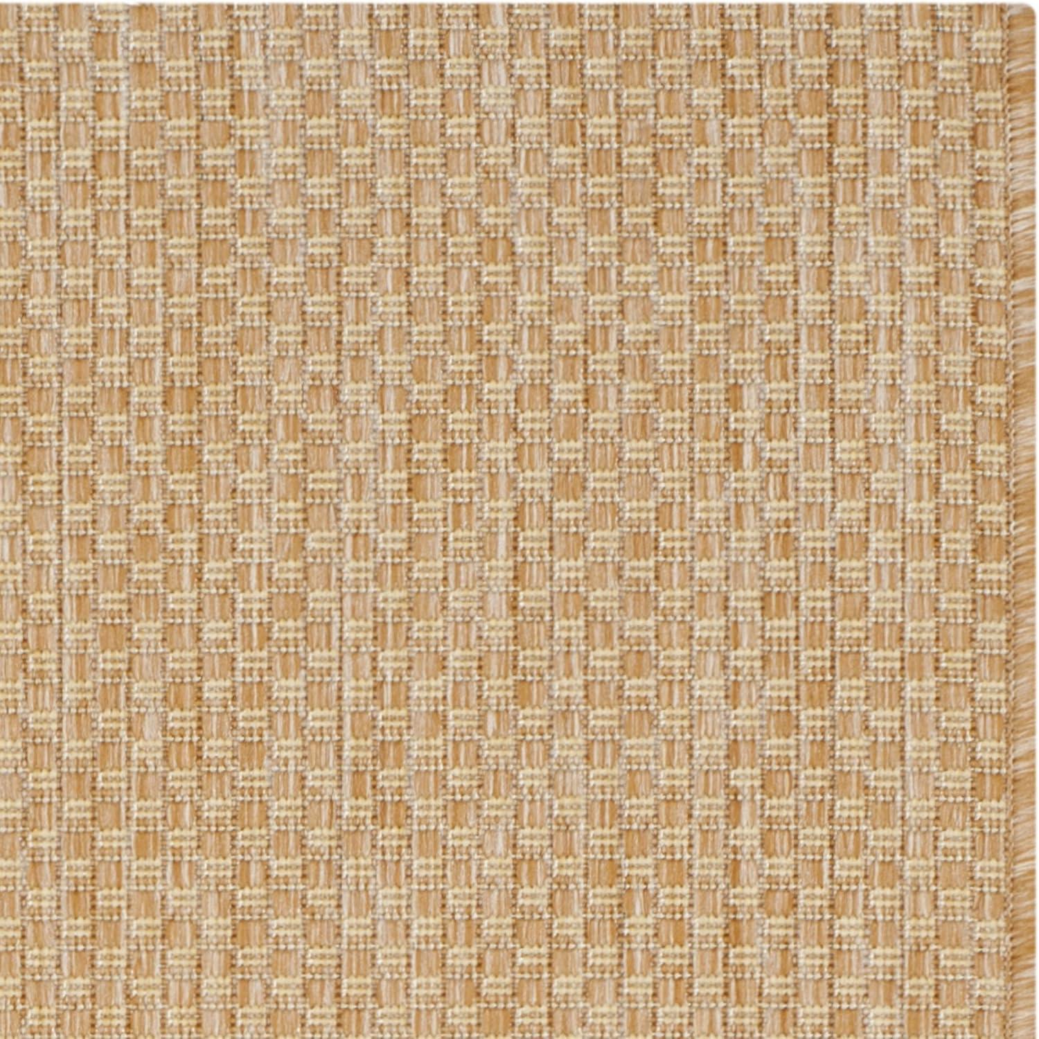 SAFAVIEH Courtyard Finnian Solid Dotted Indoor/Outdoor Area Rug, 6'7" x 9'6", Natural/Cream