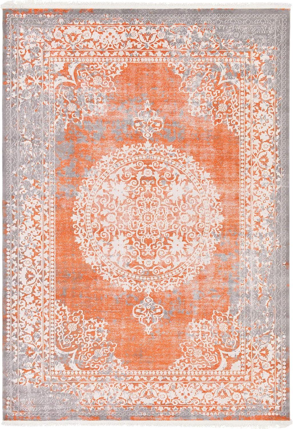 Unique Loom New Classical Collection Area Rug - Olwen (8' x 11' 4" Rectangle Terracotta/Gray)