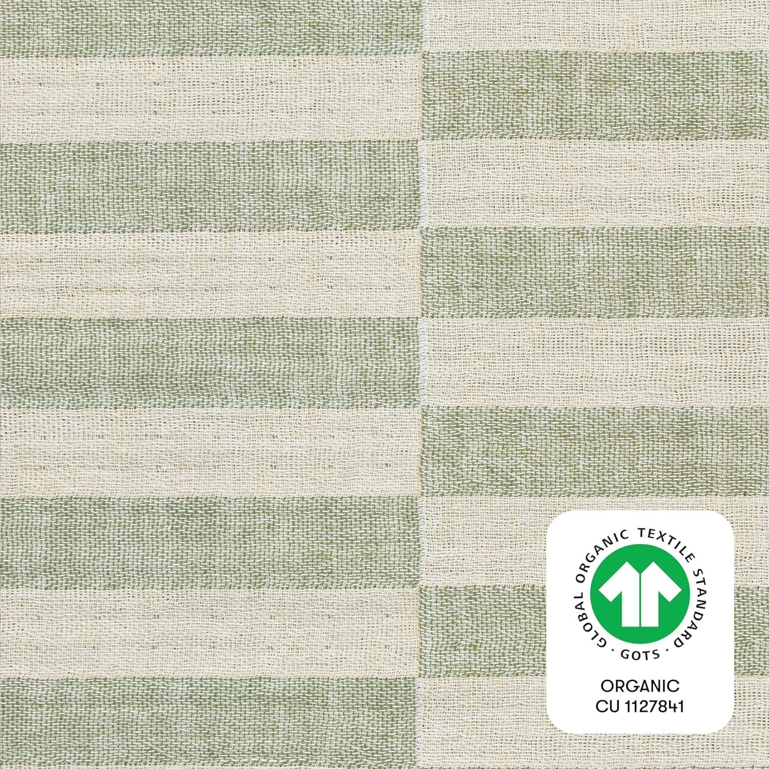 Babyletto Muslin All-Stages Midi Crib Sheet, GOTS Certified Organic Cotton - Moss Stripe