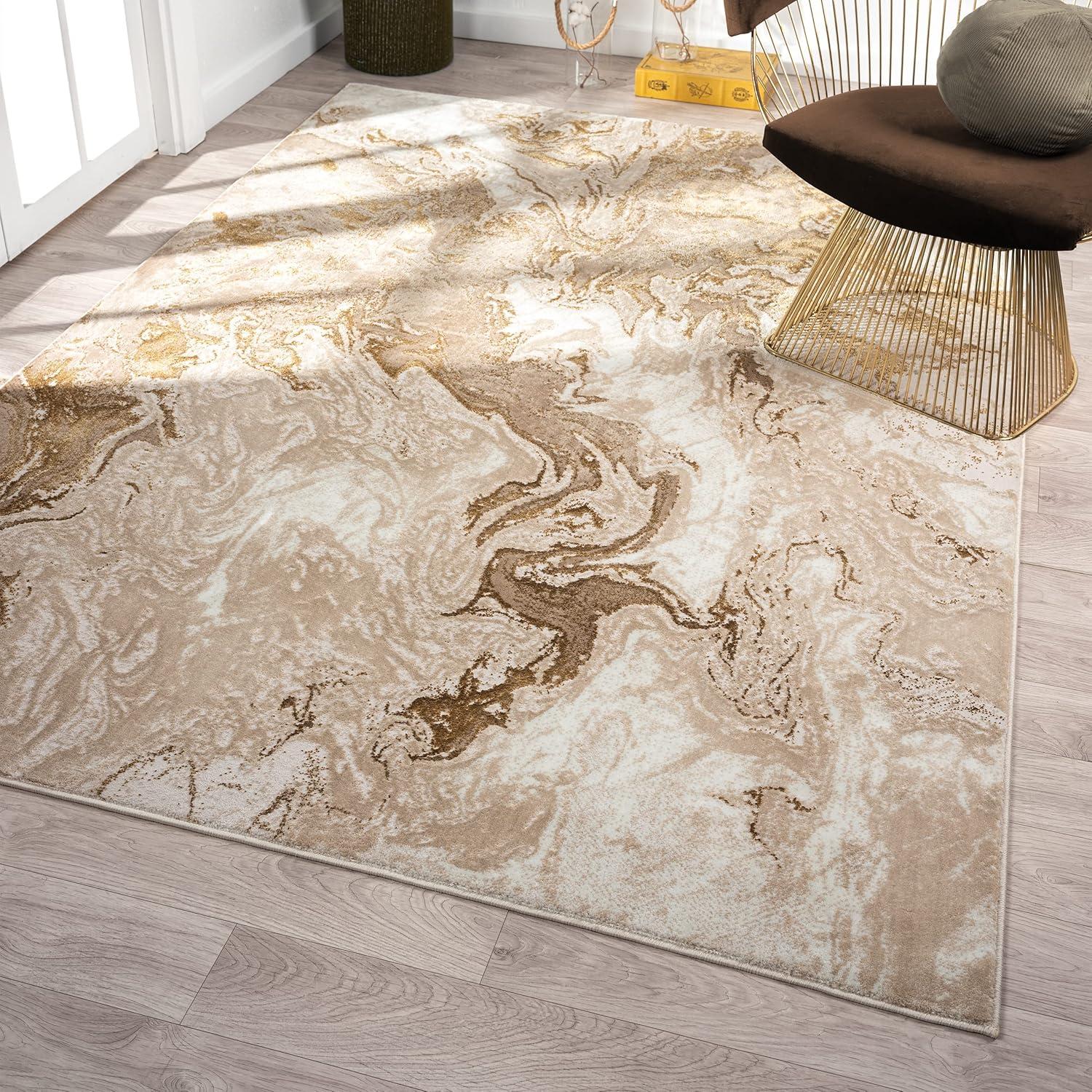 Luxe Weavers Marble Swirl Abstract Area Rug