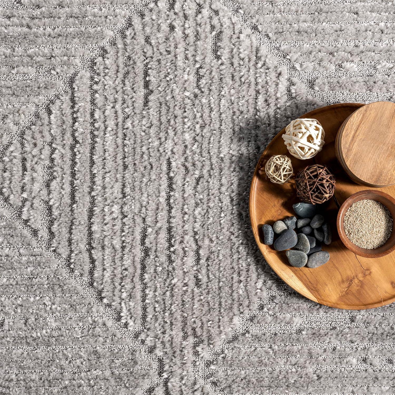 Nuloom Kerry Textured Geometric Tasseled Indoor Area Rug