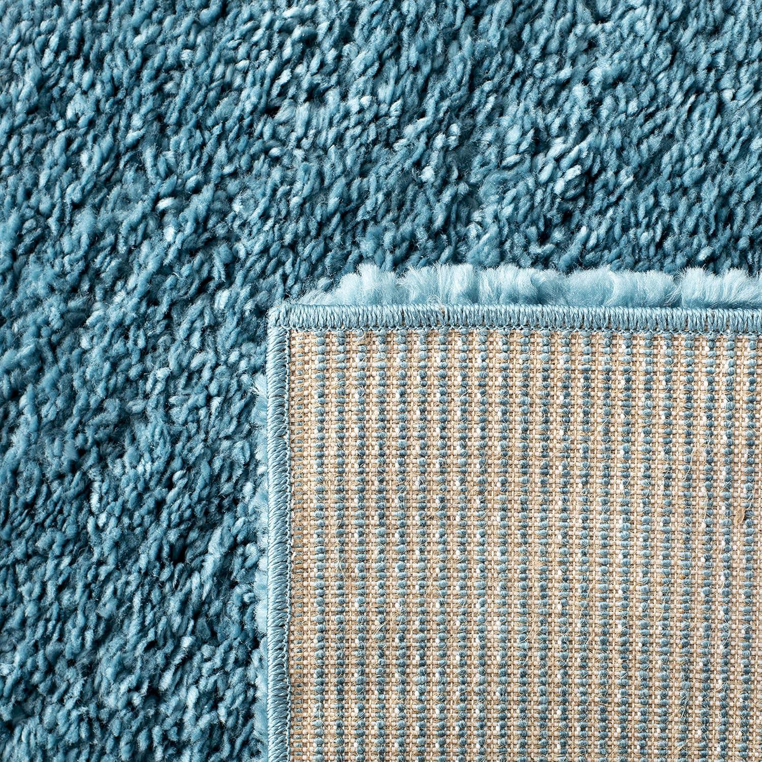 August Shag 900 AUG900 Power Loomed Indoor Area Rug - Turquoise - 6'7"x6'7" - Safavieh