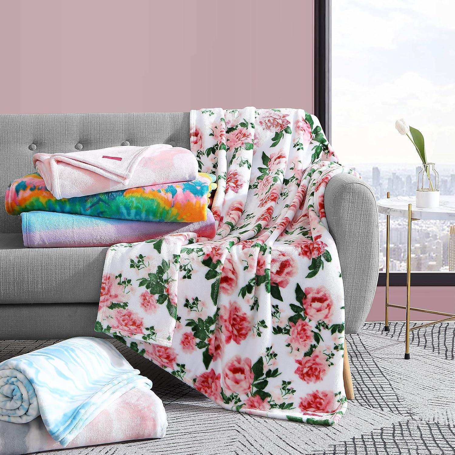 Cozy Cloud Ultra-Soft Fleece Throw in Pink Tie-Dye, 50" x 70"