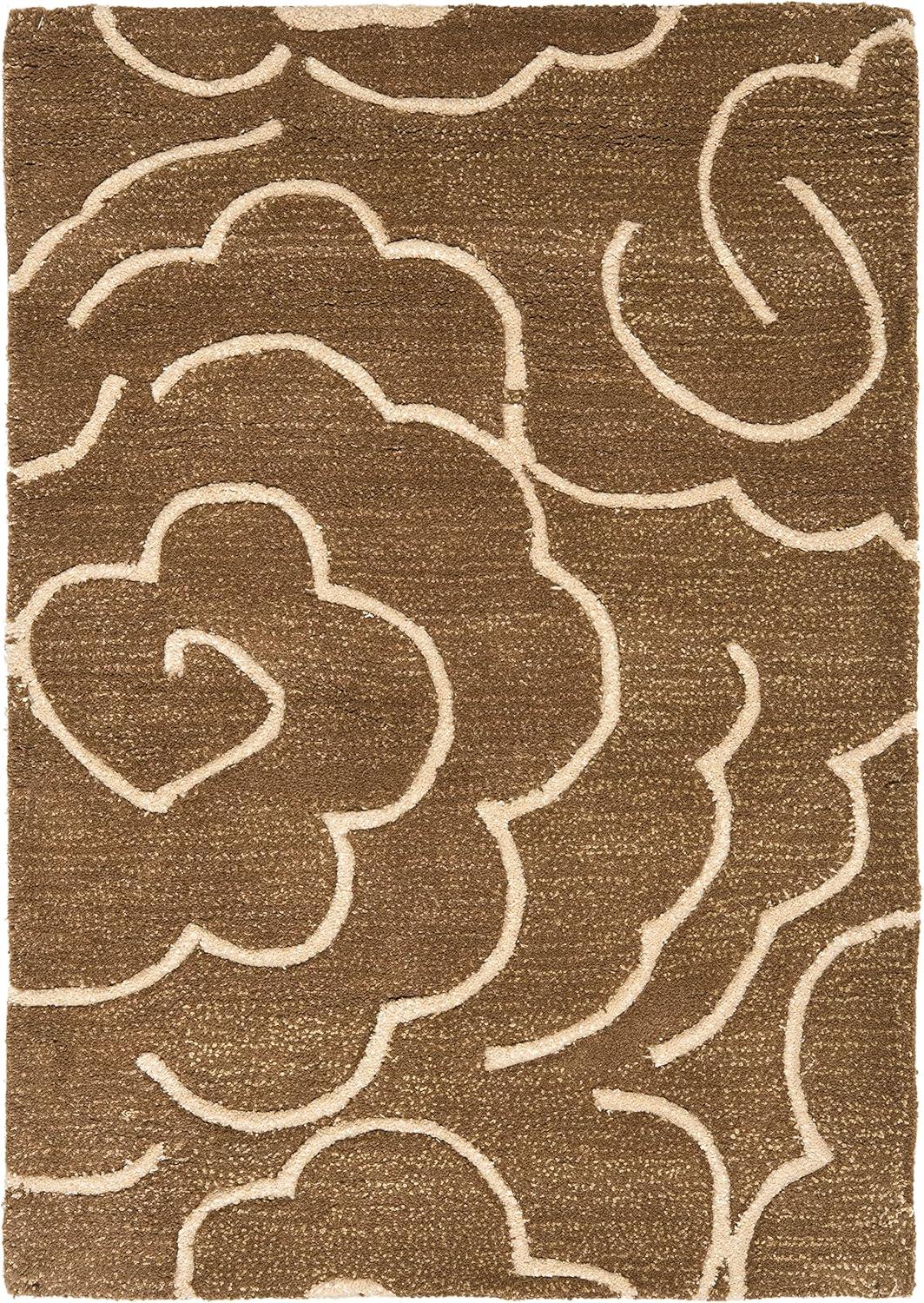 SAFAVIEH Soho Trinity Floral Wool Area Rug, Brown/Ivory, 2' x 3'