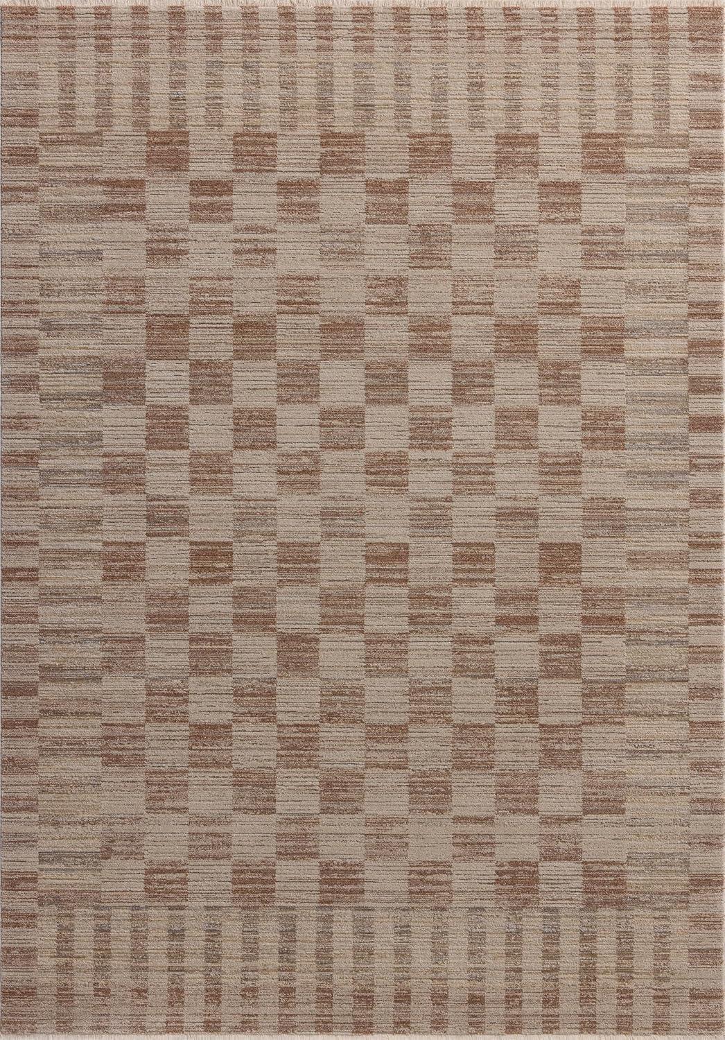 Amber Lewis Brick and Natural Geometric Wool Runner Rug