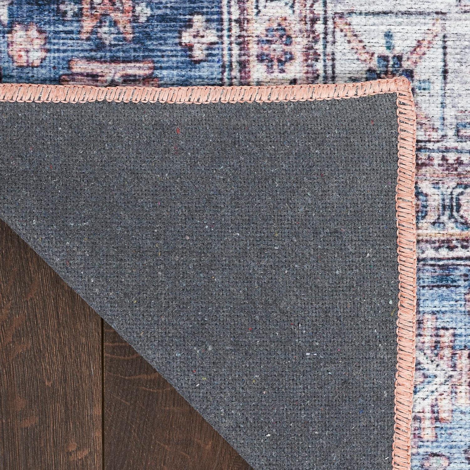 Nourison Washable Brilliance 7'10" x 9'10" Blue/Multi Vintage Indoor Rug