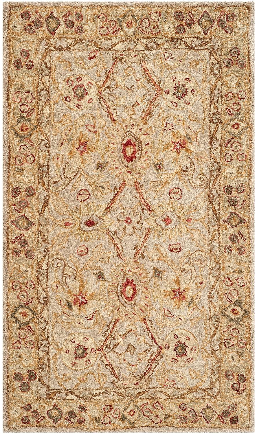 Anatolia AN516 Hand Tufted Indoor Area Rug - Grey Beige/Sage - 4'x6' - Safavieh