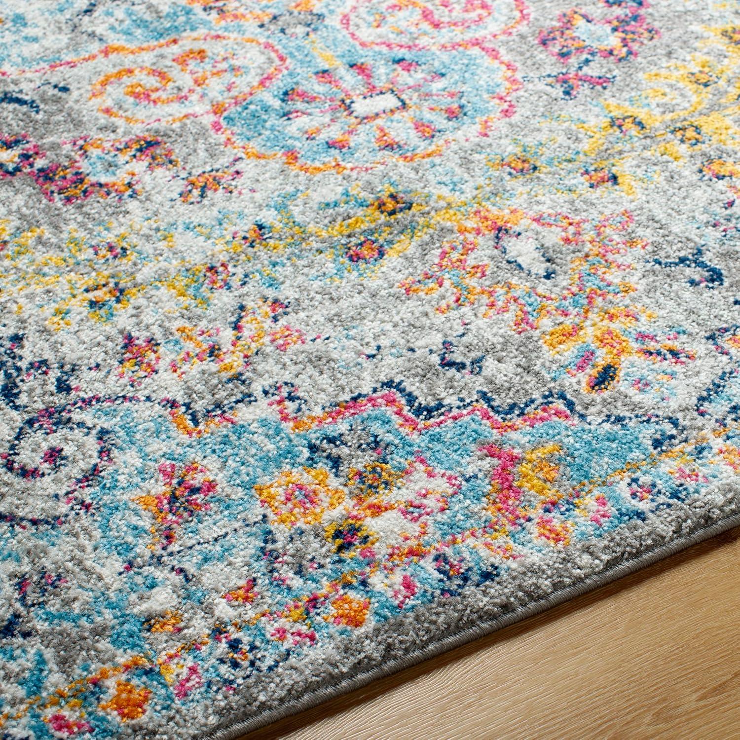 Livabliss Harput Vintage Medallion Area Rug,7'10" x 10'2",Aqua