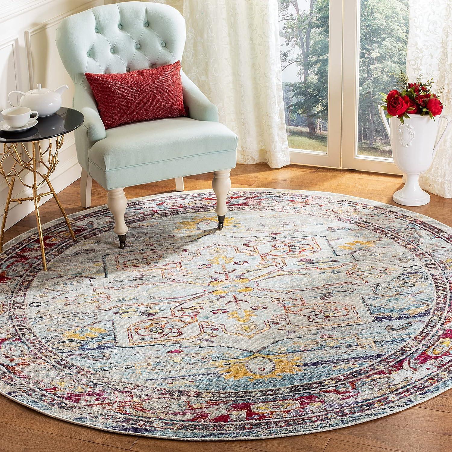 Safavieh  Crystal Nedra Vintage Boho Oriental Rug Teal/Purple 3' x 5' 3' x 5' Indoor Living Room, Bedroom Purple Rectangle