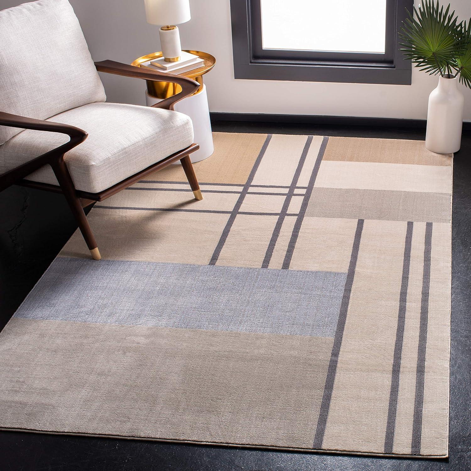 Orwell ORW302 Power Loomed Indoor Area Rug - 6'7"x6'7" - Ivory/Taupe - Safavieh