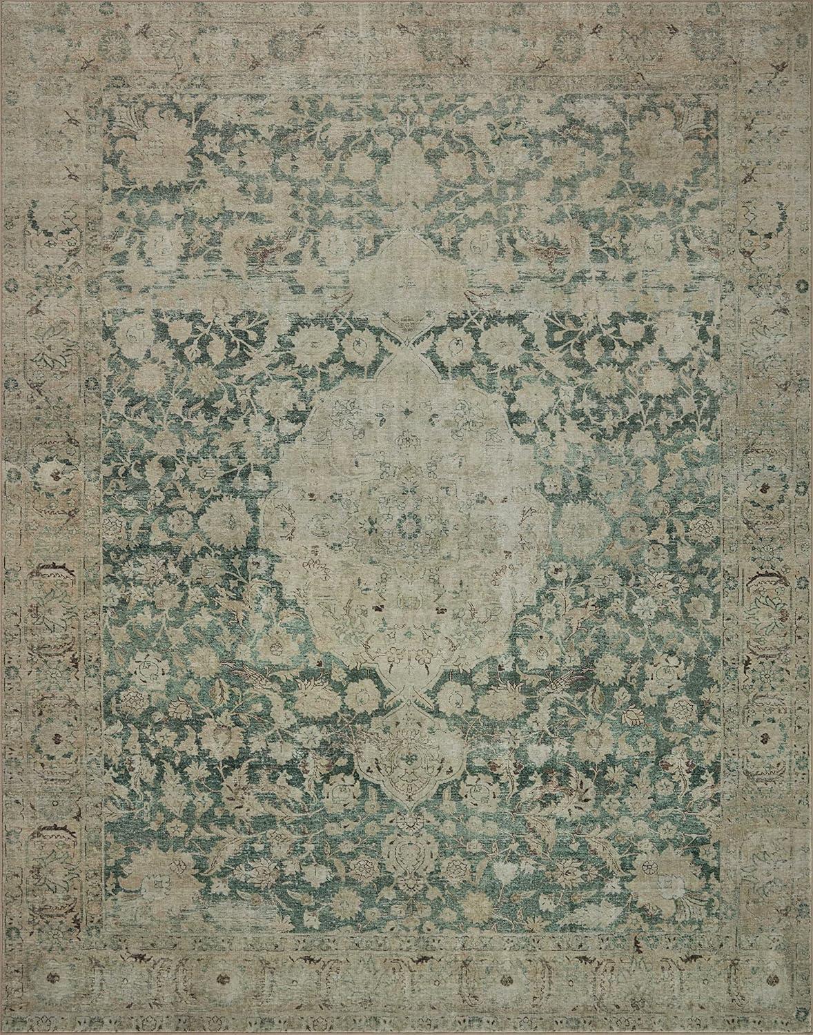 Magnolia Home By Joanna Gaines X Loloi Sinclair Machine Washable Jade / Sand Area Rug