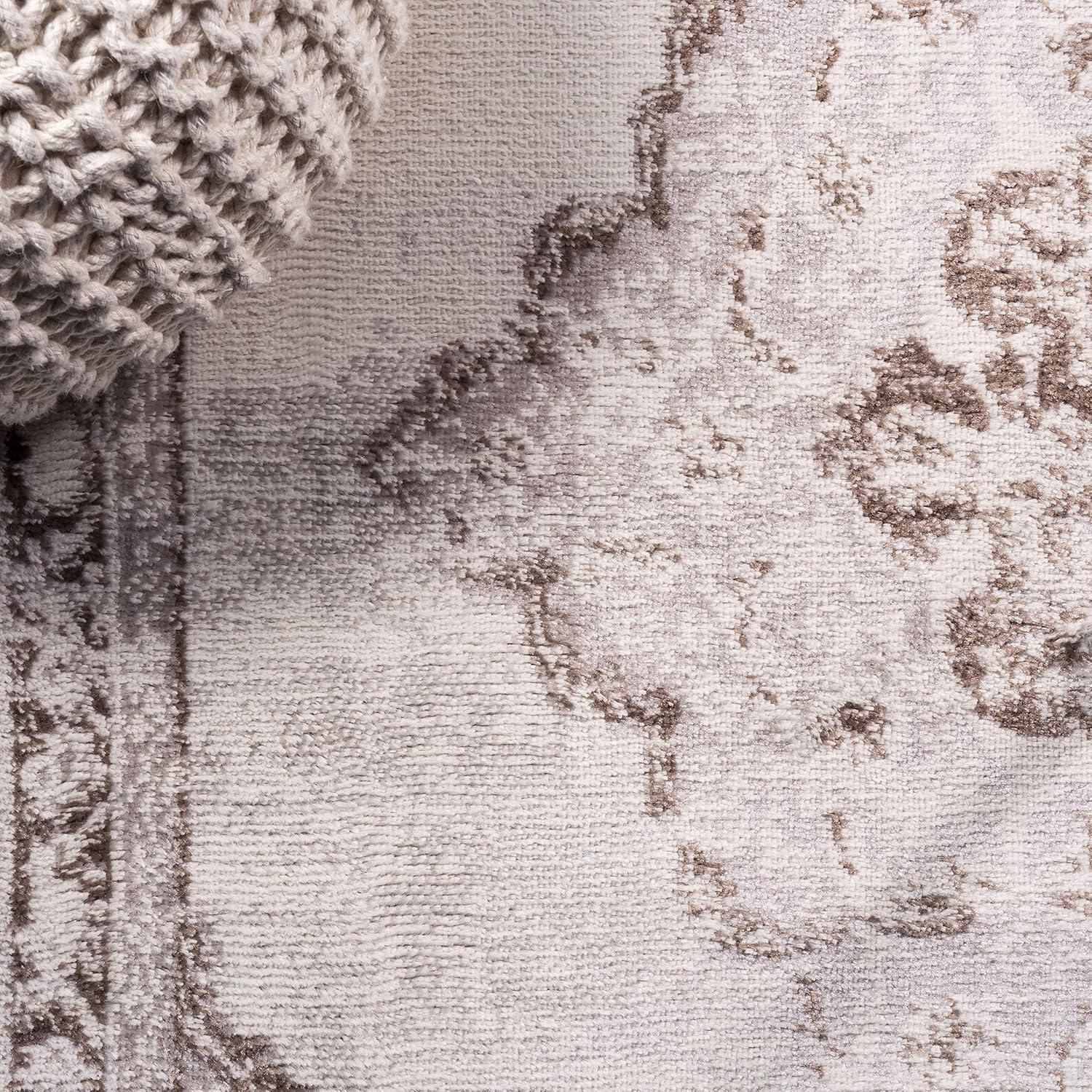 8'x10' Alhambra Ornate Medallion Modern Area Rug, Cream/Red - JONATHAN Y