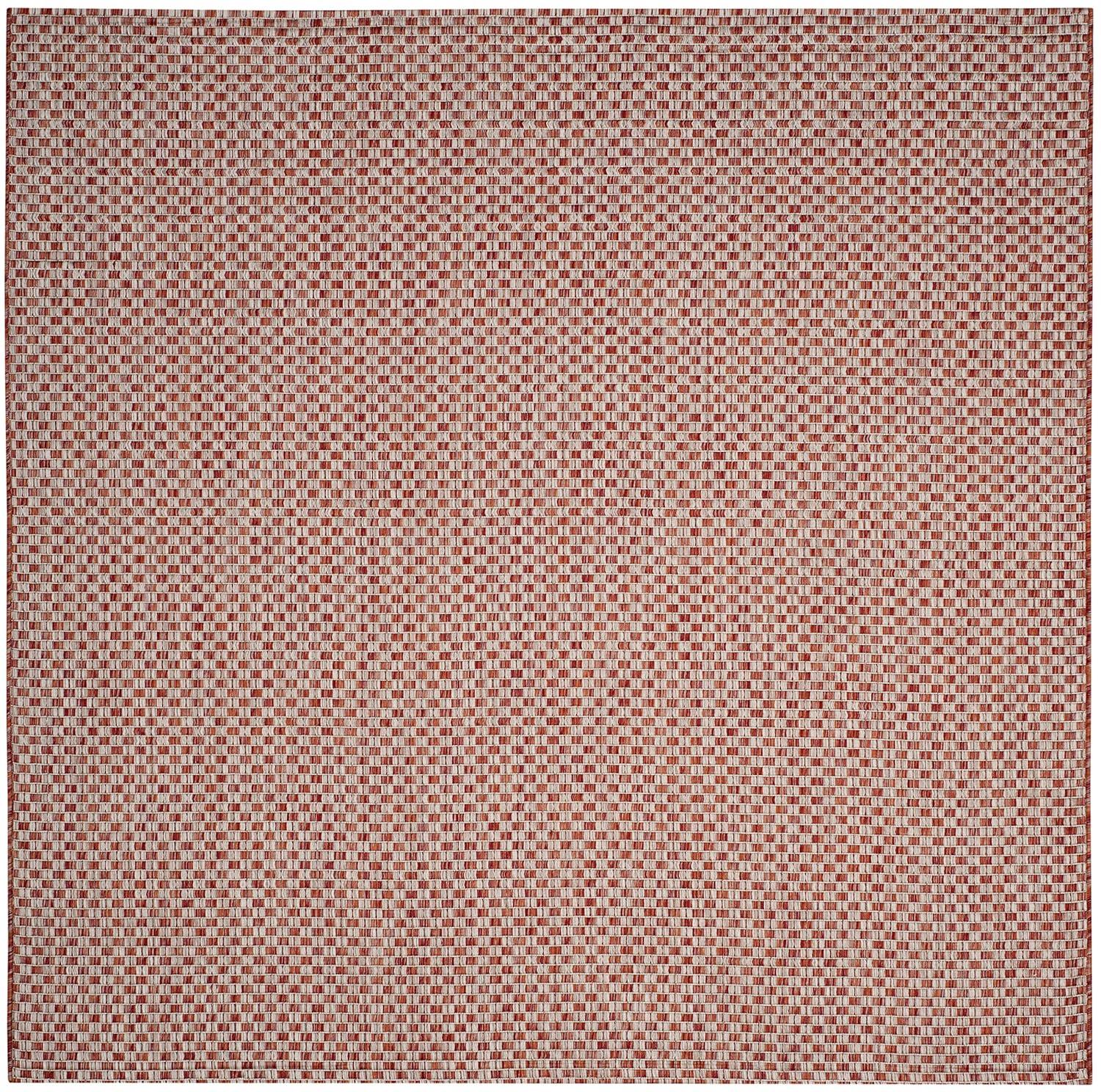 Courtyard CY8653 Power Loomed Indoor and Outdoor Area Rug - Rust/Light Grey - 4'x4' - Safavieh
