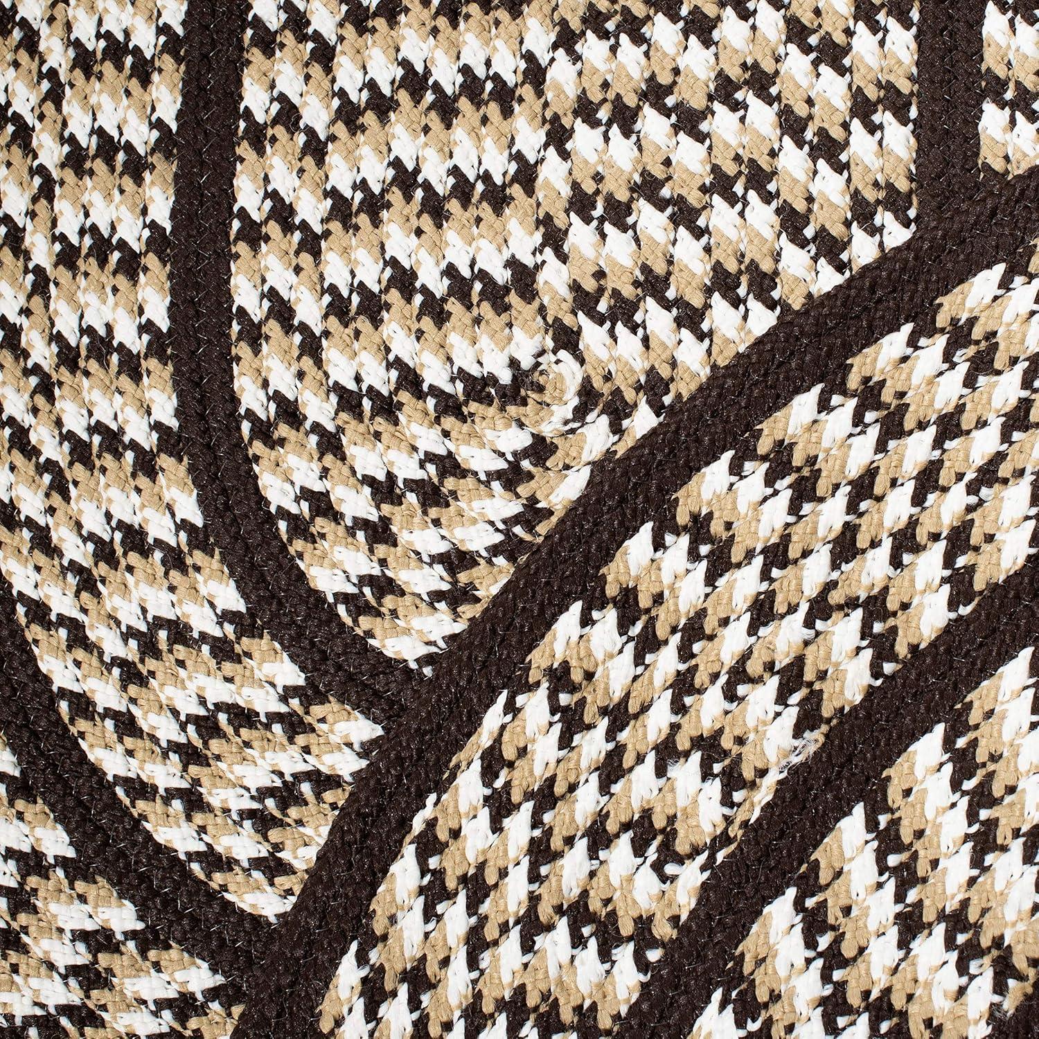 SAFAVIEH Braided Tanisha Bordered Reversible Area Rug, Ivory/Black, 3' x 5' Oval