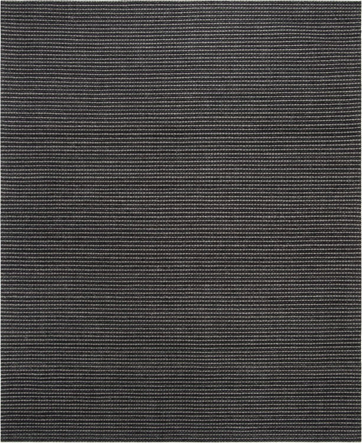 Grey and Black Hand-Tufted Wool Rectangular Area Rug 6' x 9'