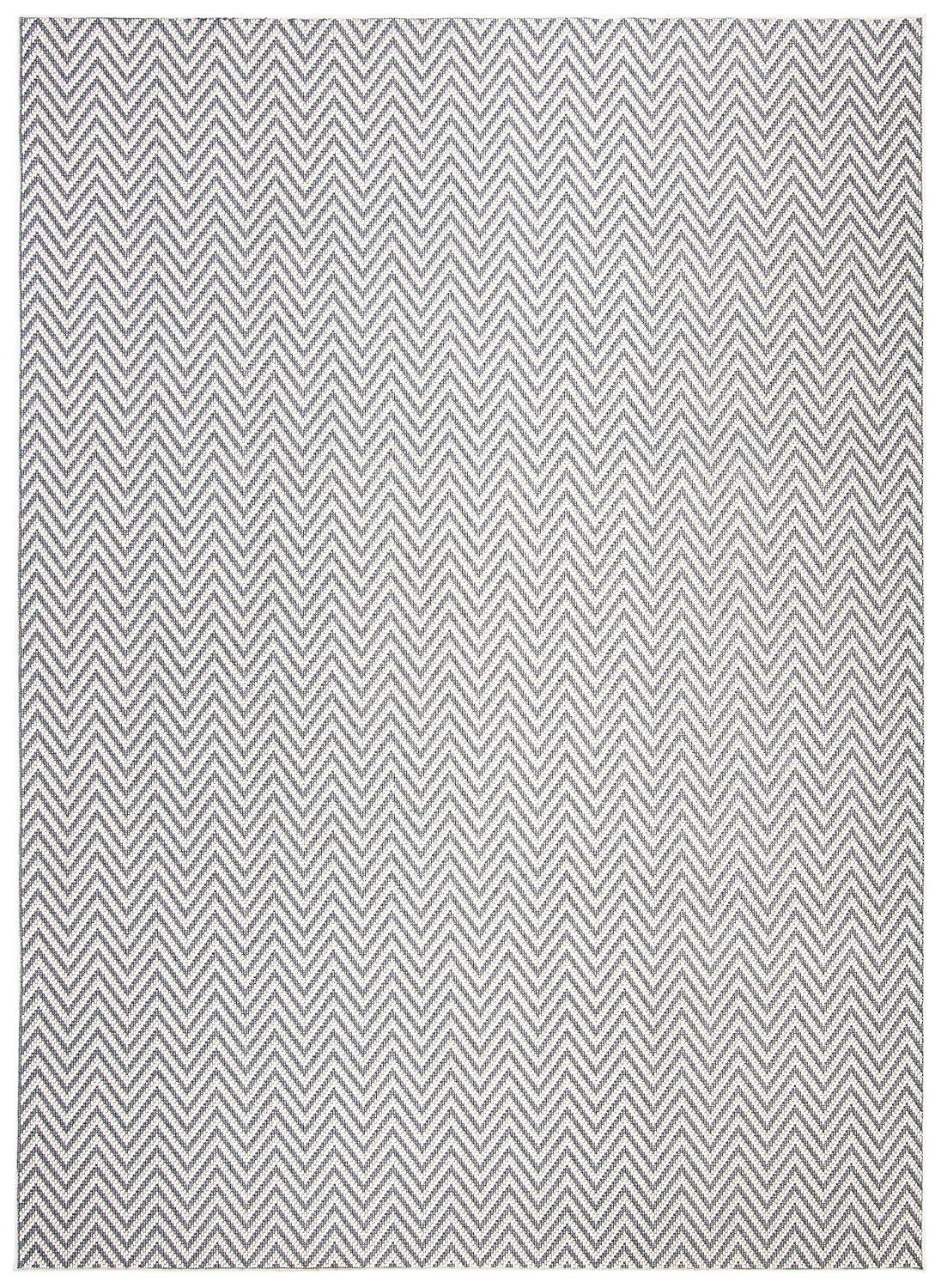 SAFAVIEH Bermuda Amina Geometric Chevron Indoor/Outdoor Area Rug Light Blue/Cream, 9' x 12'