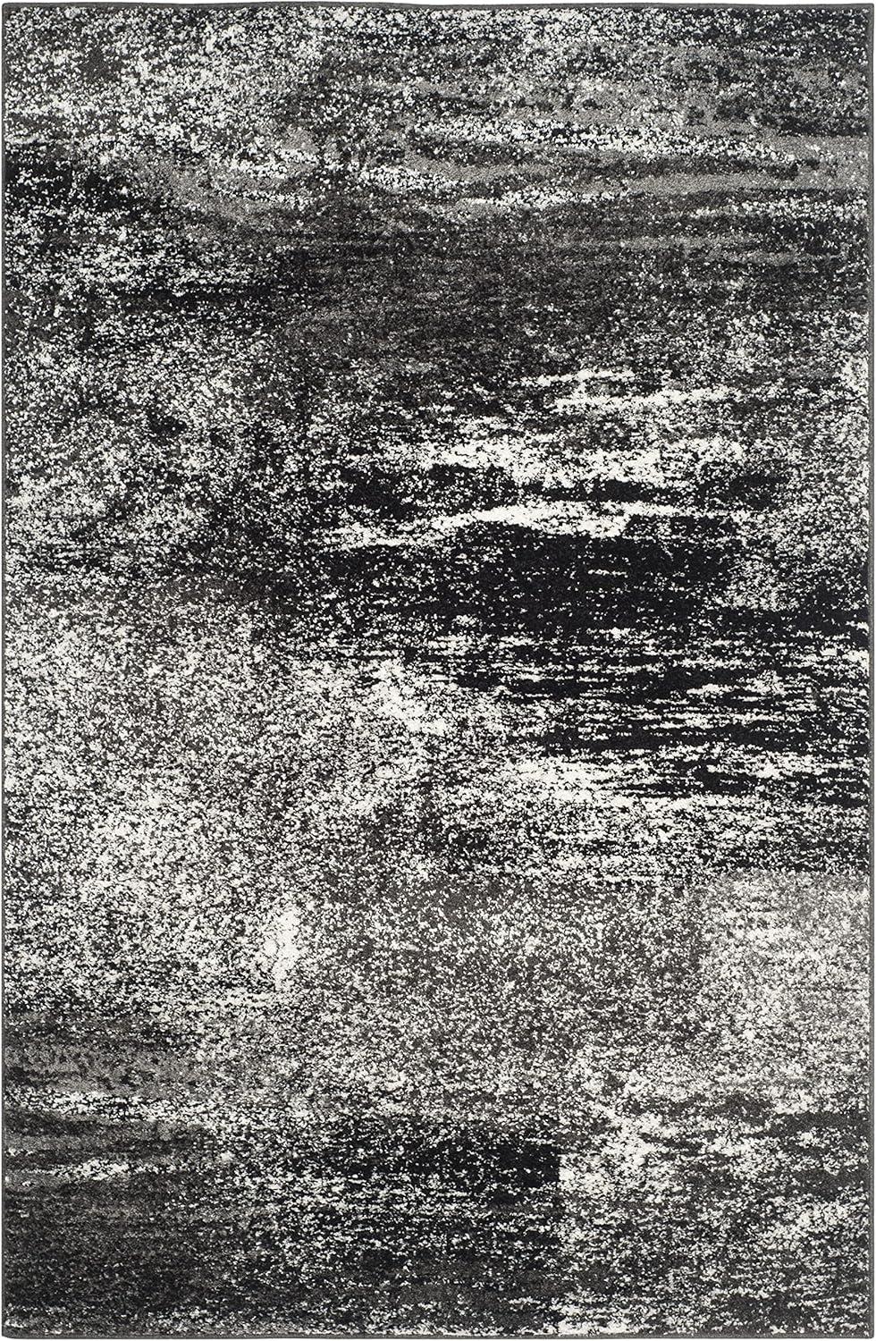 SAFAVIEH Adirondack Rudyard Abstract Area Rug, Silver/Black, 4' x 6'