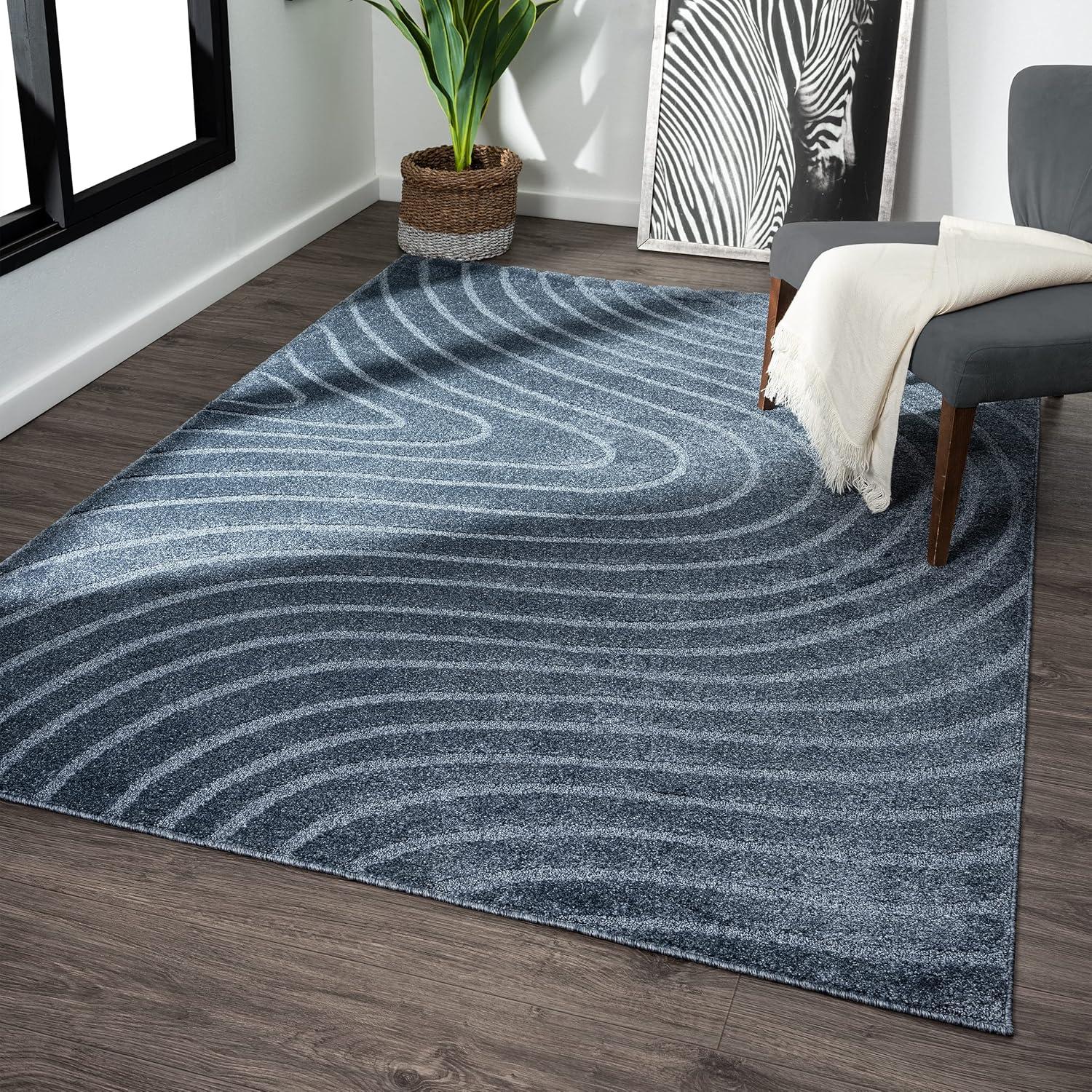 Luxe Weavers Modern Geometric Wave Area Rug