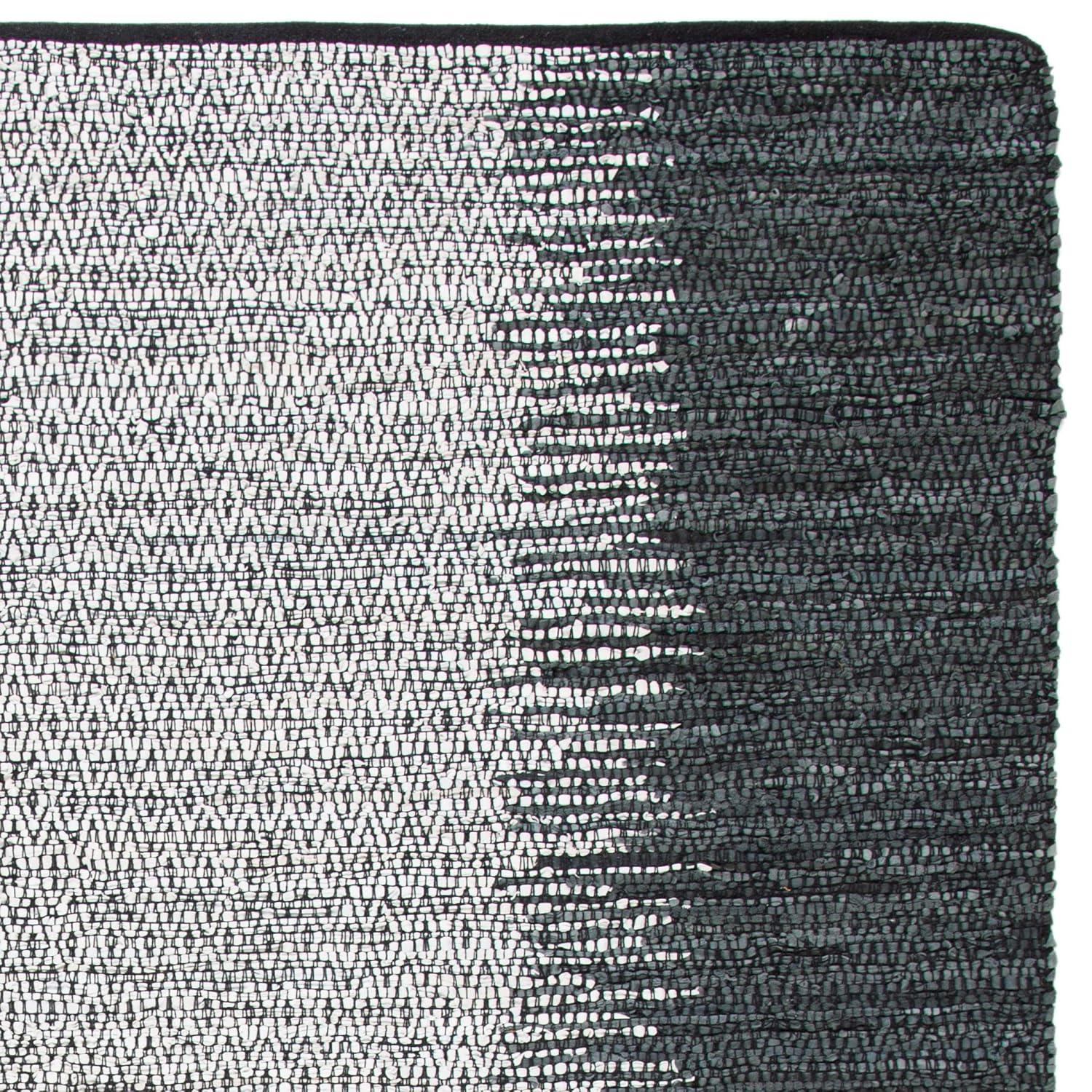 Vintage Leather VTL101 Hand Woven Indoor Accent Rug - Grey/Cream - 3'x5' - Safavieh