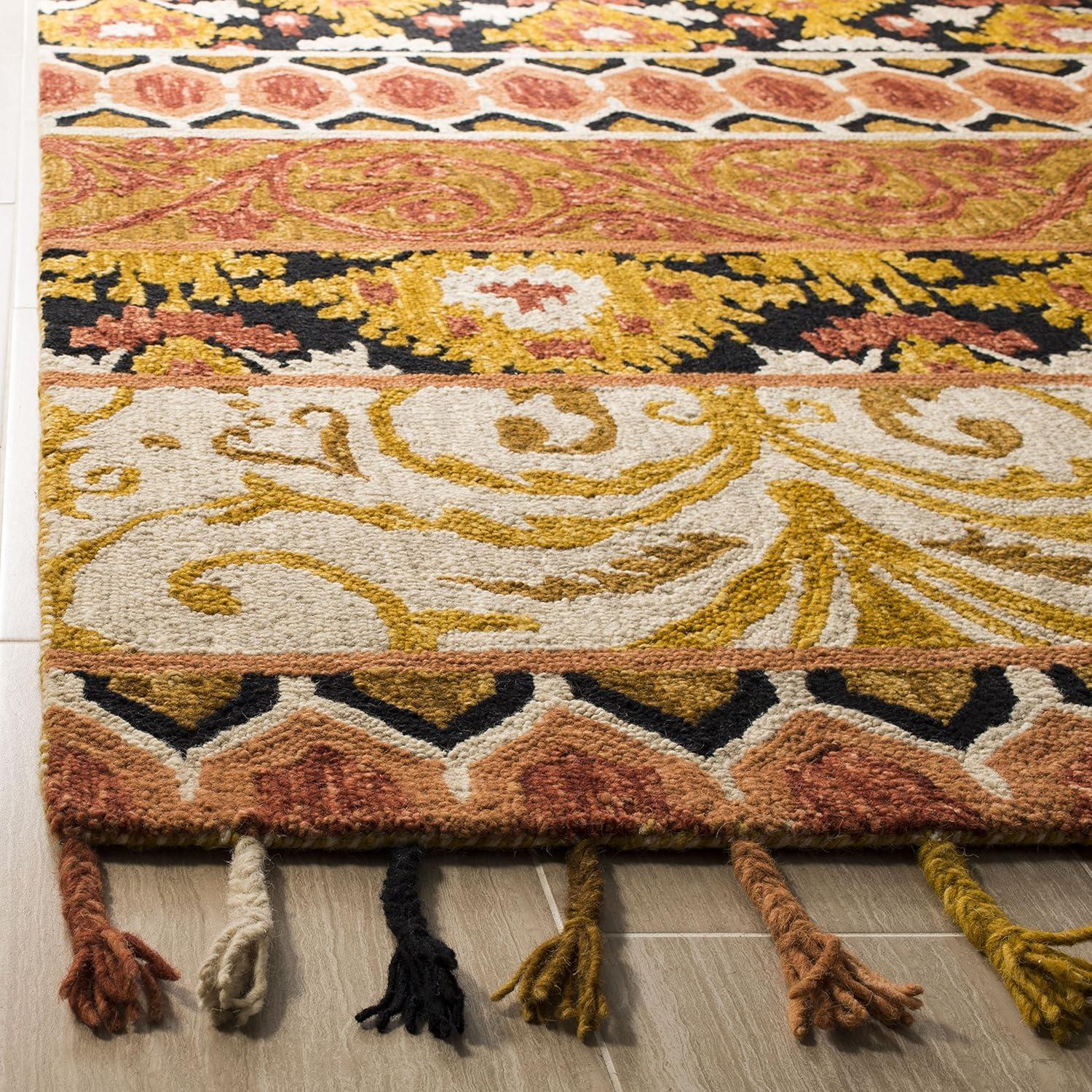 Suzani SZN203 Hand Hooked Indoor Accent Rug - Rust/Gold - 3'x5' - Safavieh.