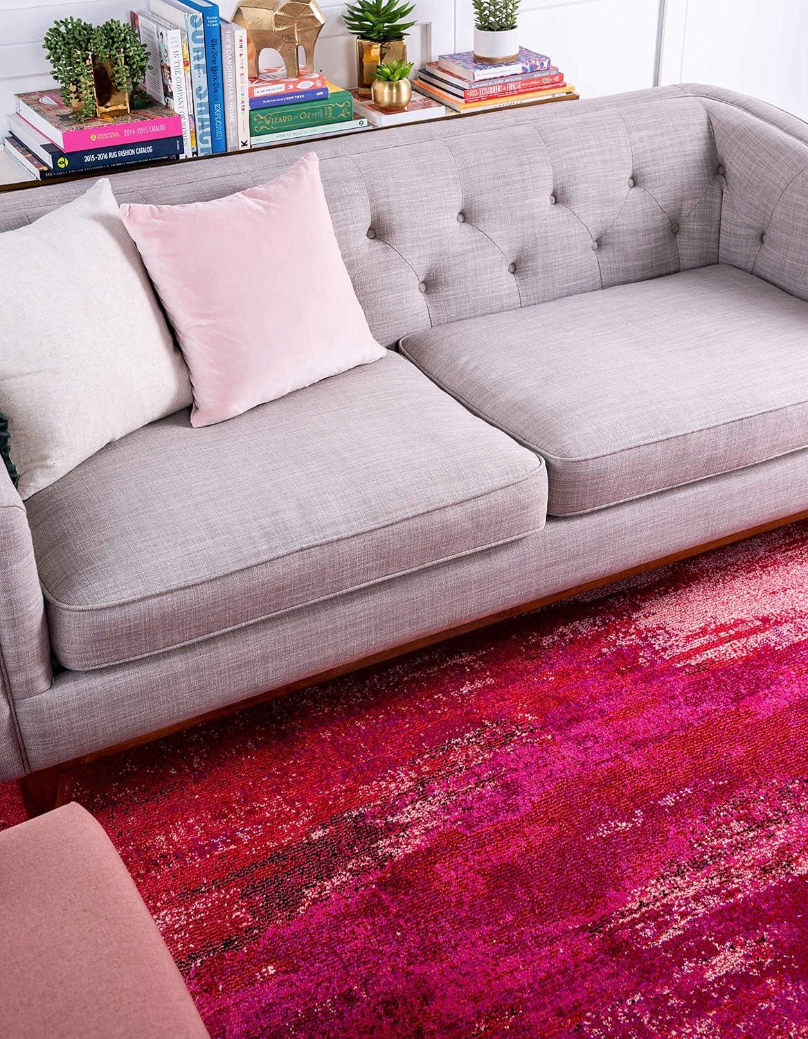Unique Loom 5' 1 x 8' 0 Jardin Lilly Pink Area Rug