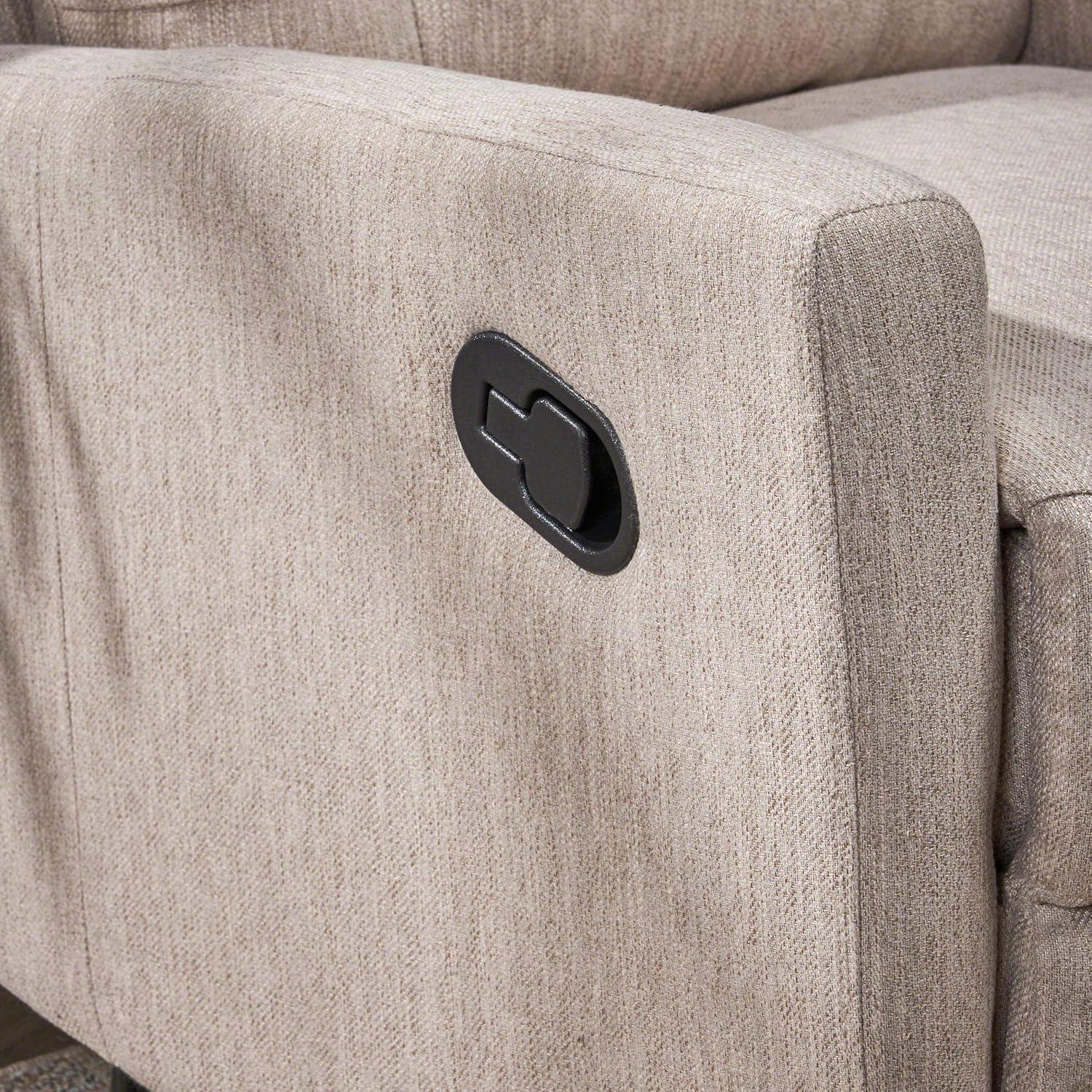 Christopher Knight Home Woodglen Contemporary Glider Swivel Recliner Beige: Upholstered Polyester, Wood Frame