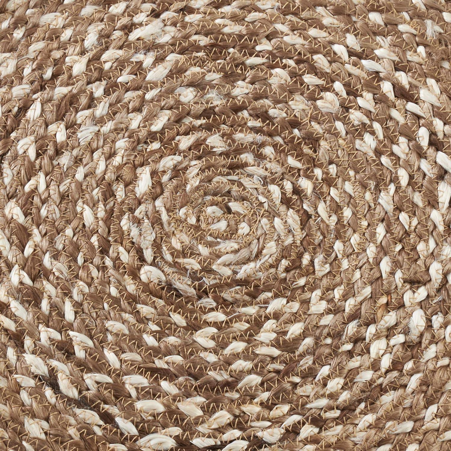 Round Woven Jute Placemats Set of 4 in Coffee