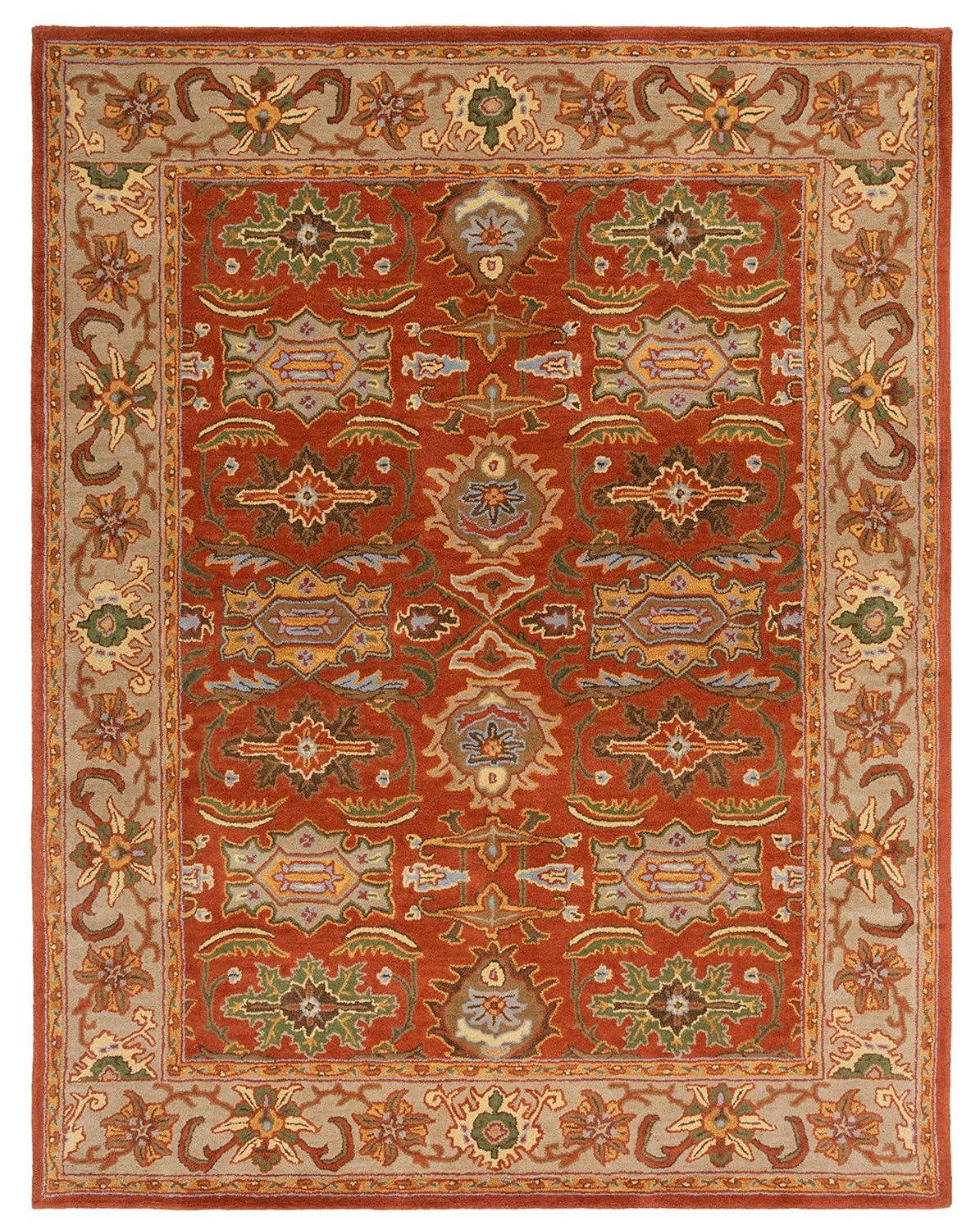 Heritage HG734 Handmade Area Rug - 6'x9' - Rust/Beige - Safavieh