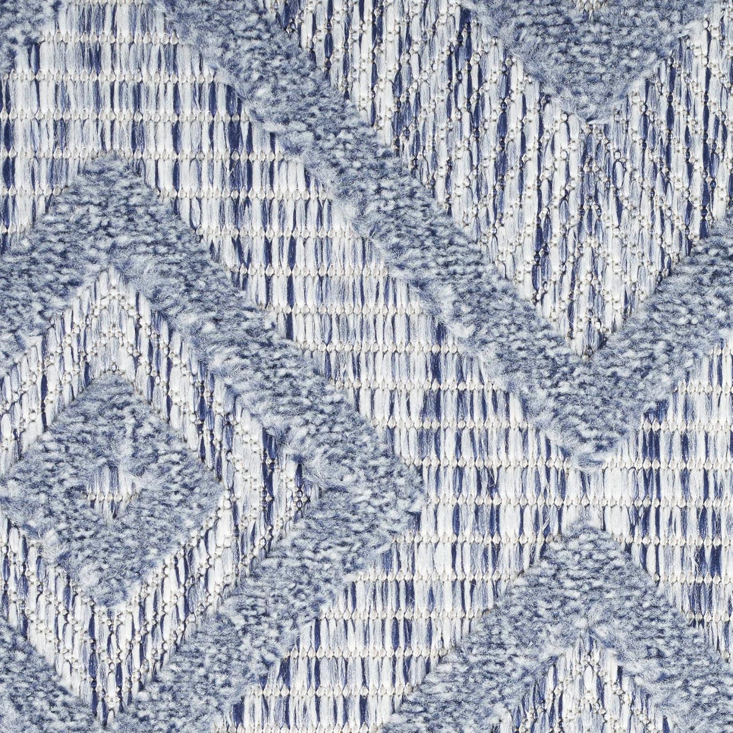Nourison Versatile 2' x 4' Denim Blue Indoor Outdoor Rug