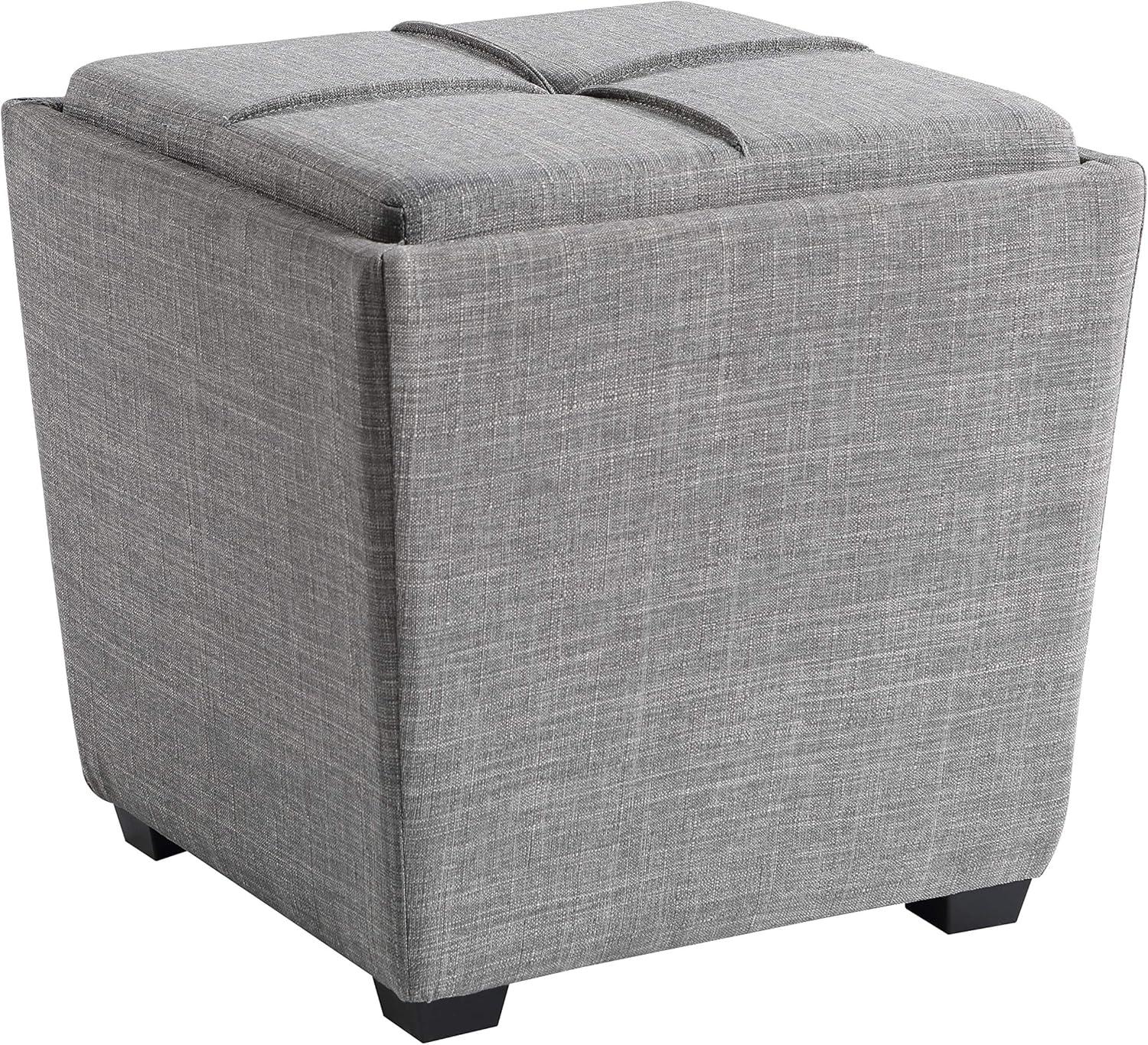Rockford Storage Ottoman in Dove Gray Fabric