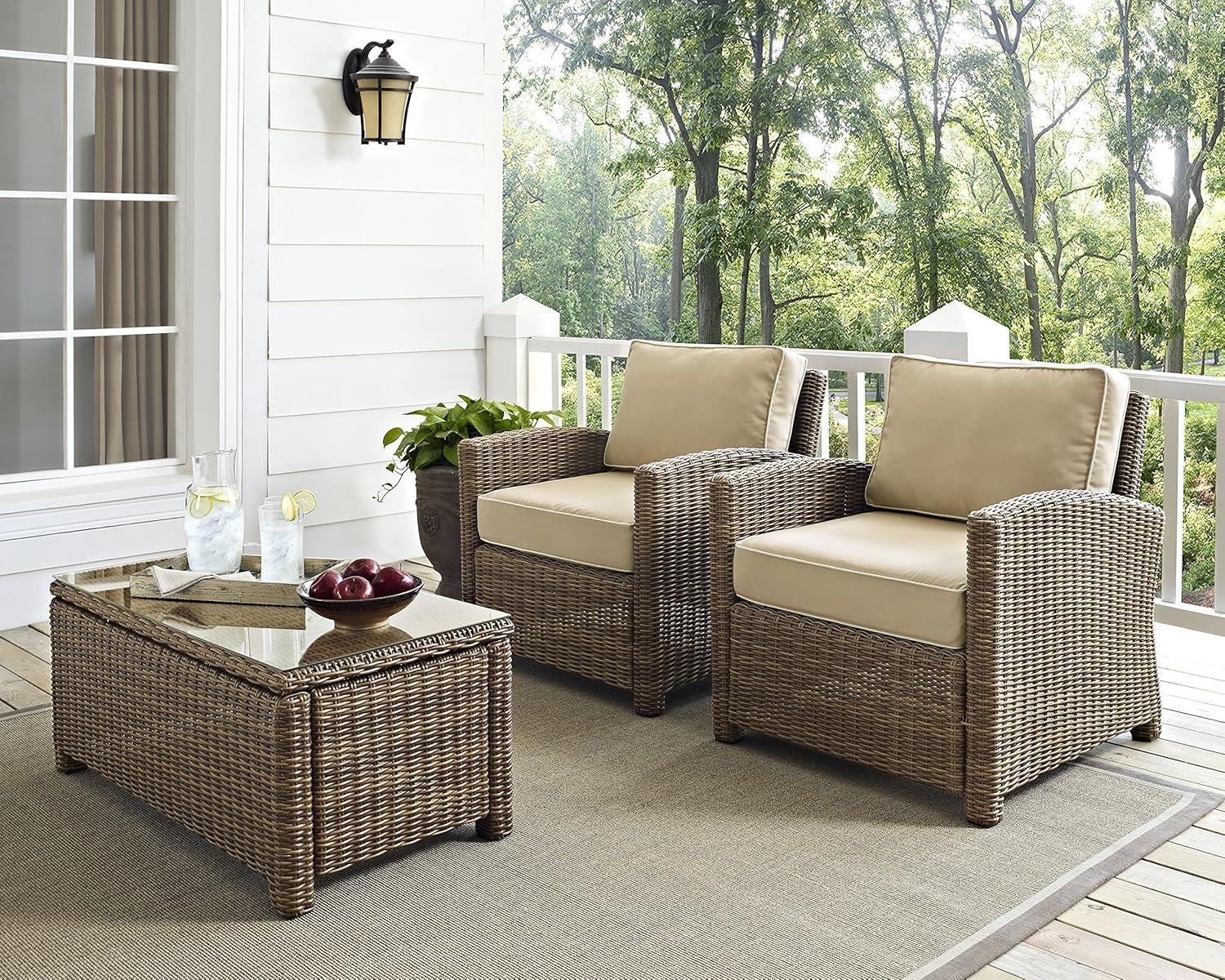 Bradenton 2pc Outdoor Wicker Armchair Set - Crosley