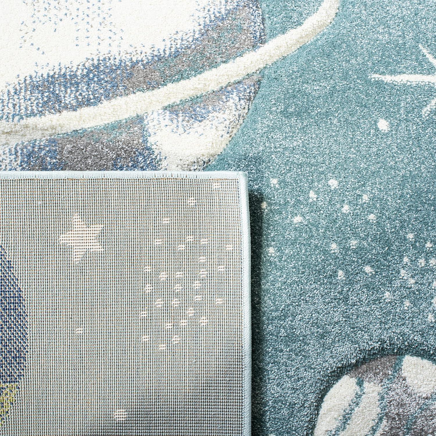 Carousel Kids  CRK103 Loomed Indoor Area Rug - Teal/Ivory - 4'x6' - Safavieh