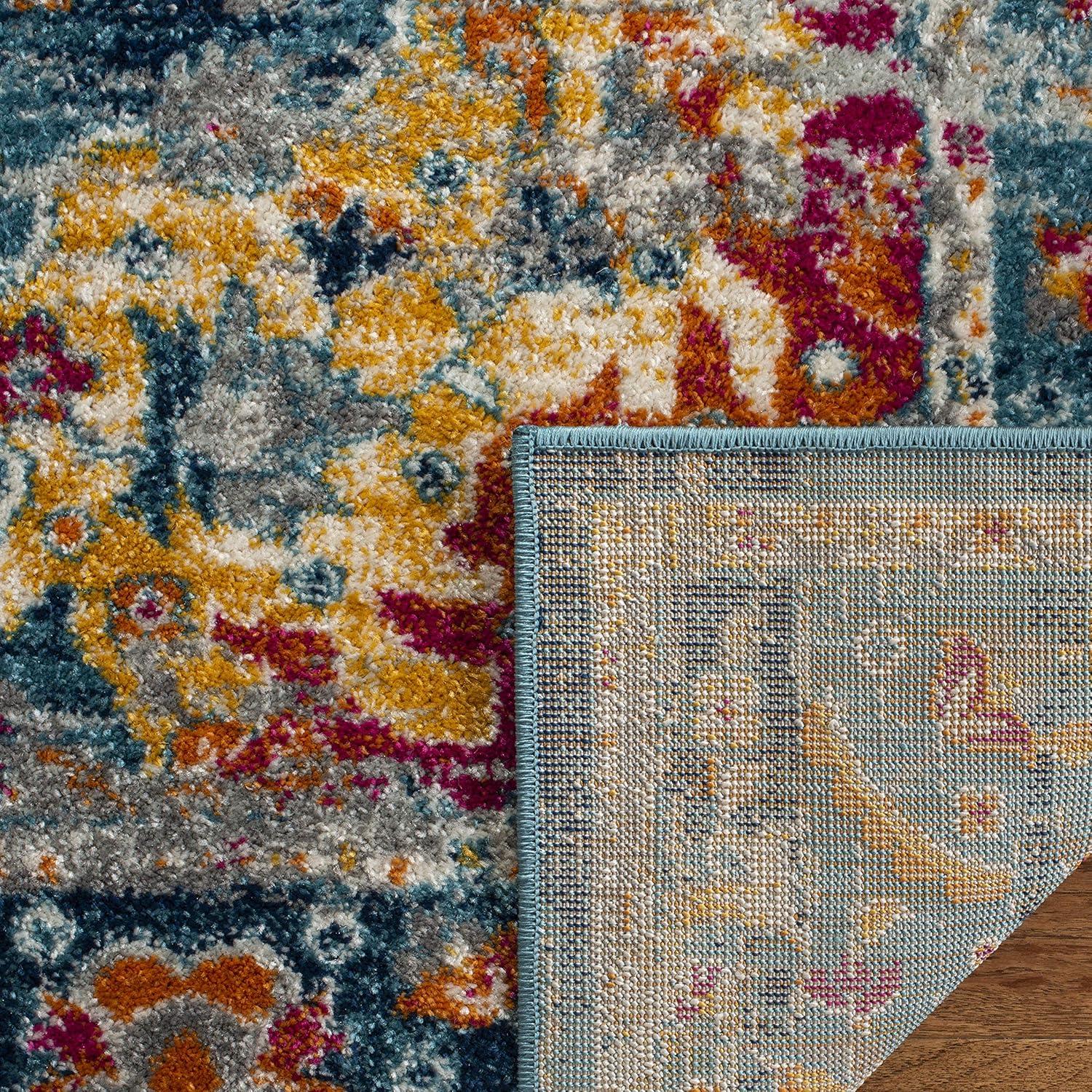 Madison MAD154 Power Loomed Indoor Area Rug - Teal/Fuchsia - 9'x12' - Safavieh