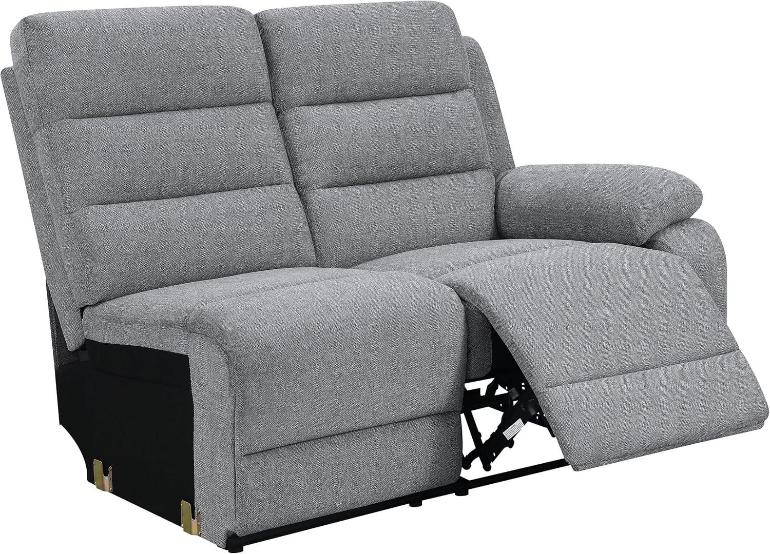 David 3-piece Upholstered Motion Sectional with Pillow Arms Smoke