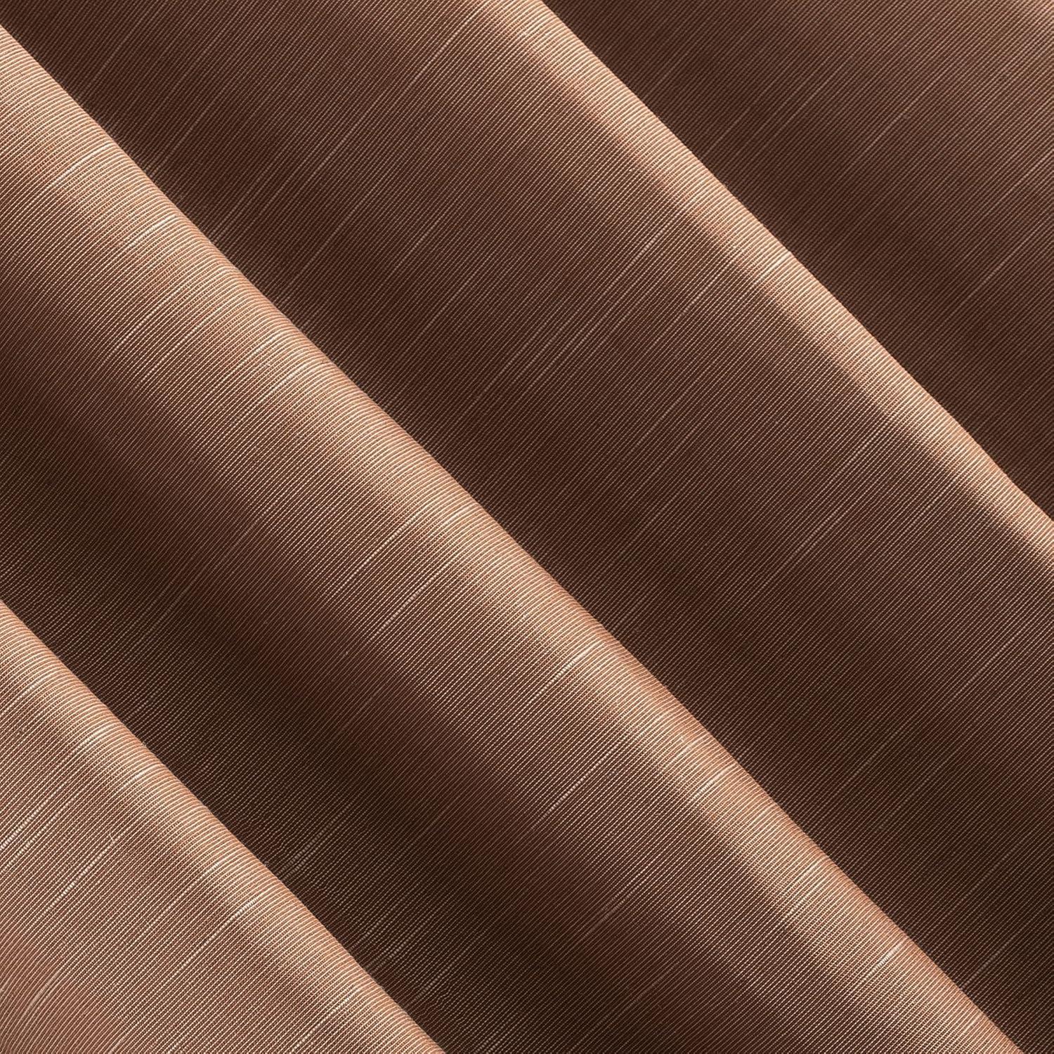 50"x84" Archaeo Total Blackout Textured Linen Blend Grommet Top Curtain Panel Pecan Brown: Modern Noise Reduction