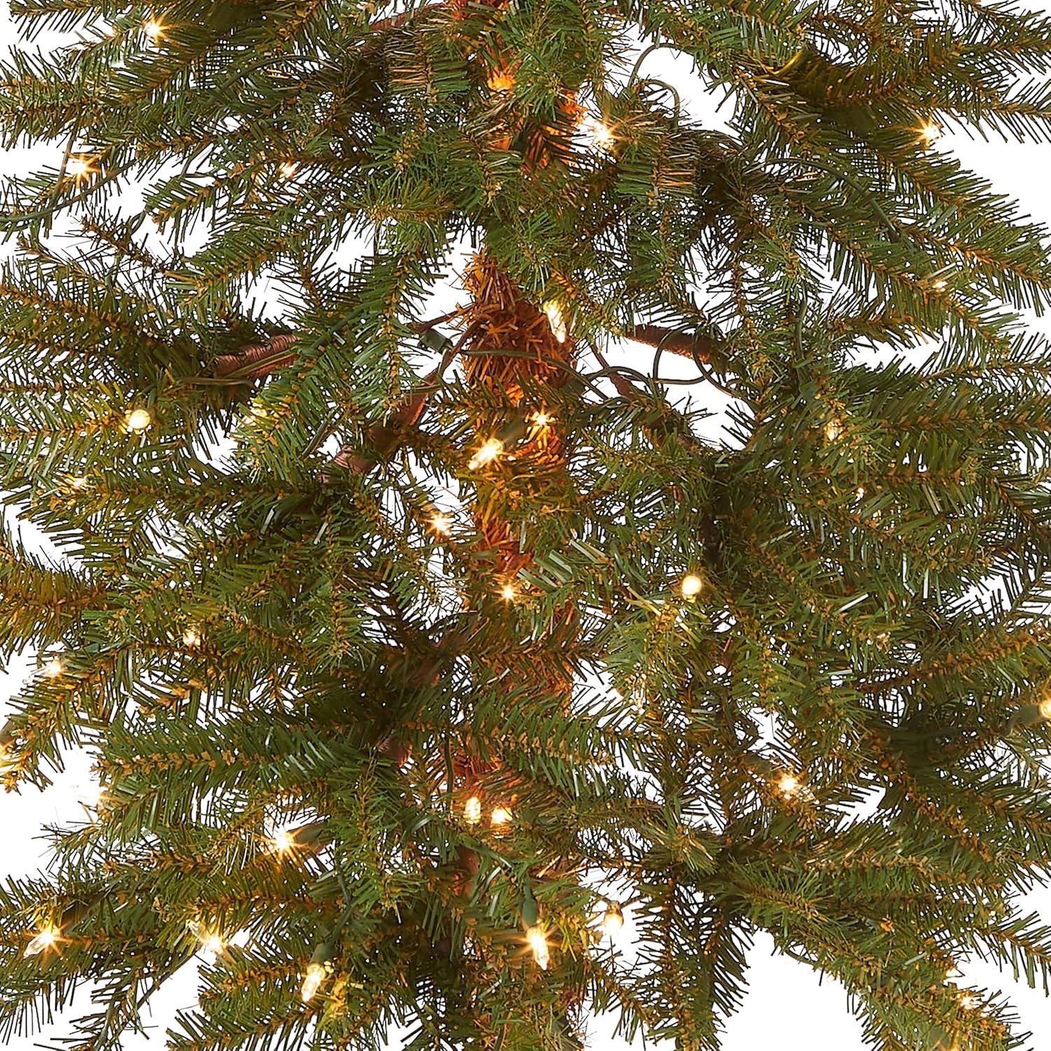 National Tree Company Pre-Lit Artificial Christmas Tree, Hickory Cedar, Green, Clear Lights, Includes Stand, 5 Feet