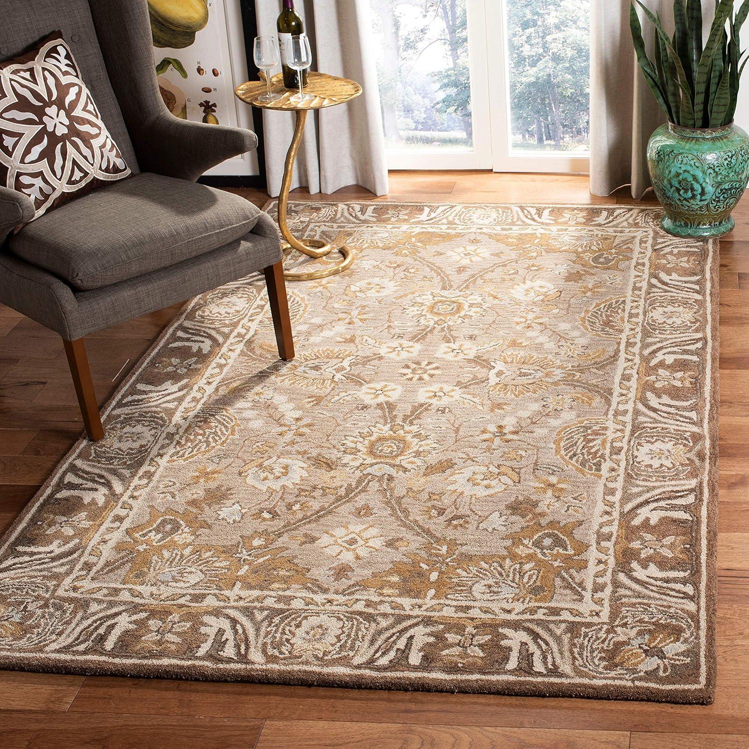 Anatolia AN558 Hand Tufted Indoor Area Rug - Silver/Light Brown - 8'x10' - Safavieh