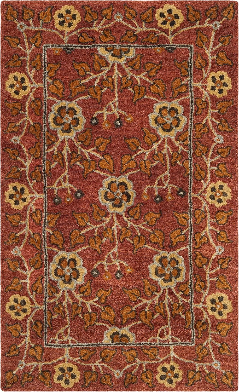 SAFAVIEH Heritage Sashka Oriental Wool Area Rug, Red/Multi, 4' x 6'