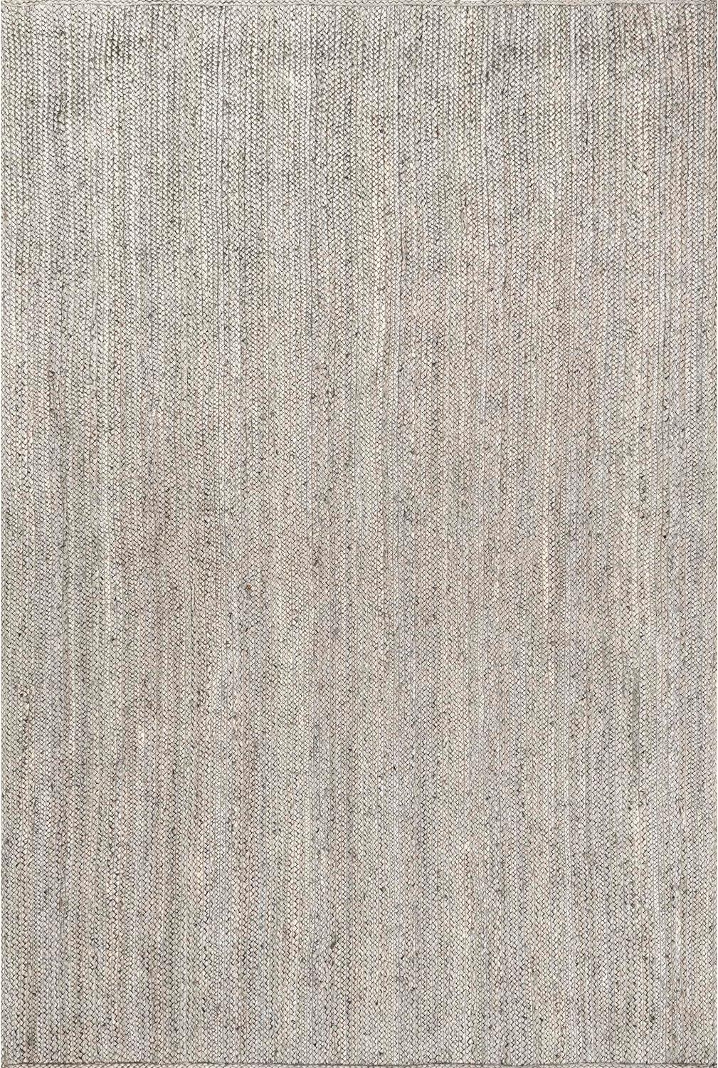 nuLOOM Rigo Hand Woven Jute Grey 5' x 8' Farmhouse Area Rug