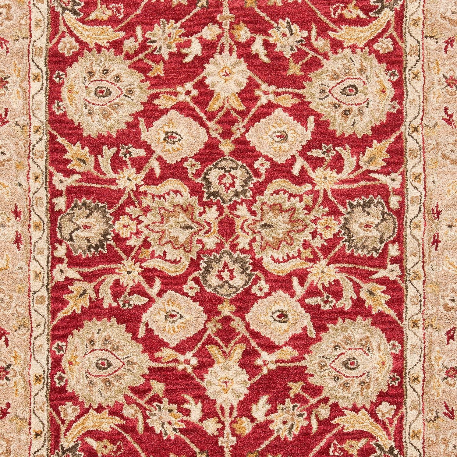 Anatolia AN522 Hand Tufted Indoor Area Rug - Red/Ivory - 5'x8' - Safavieh